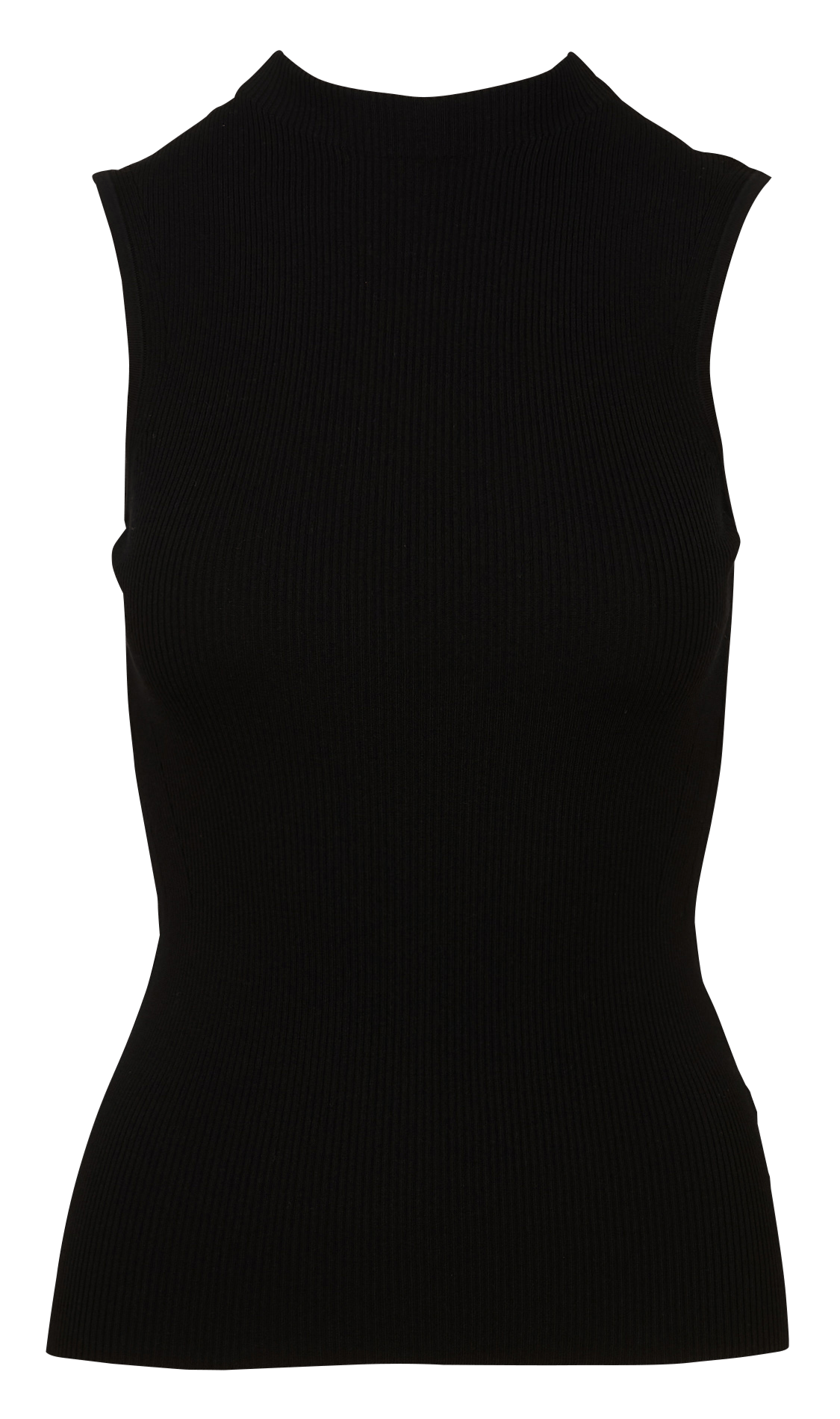 Tee-shirt côtelé sans manches à bords-côtes BOSS Noir