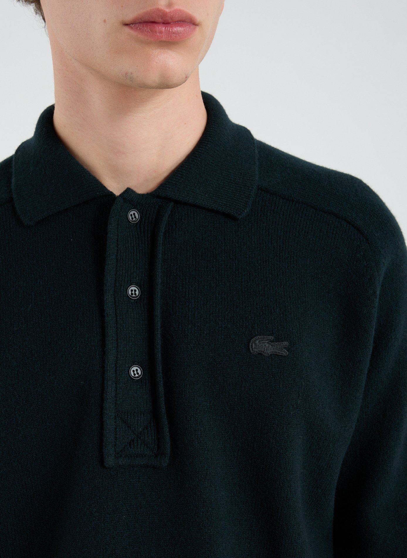 Oversized wool blend sweater LACOSTE Green