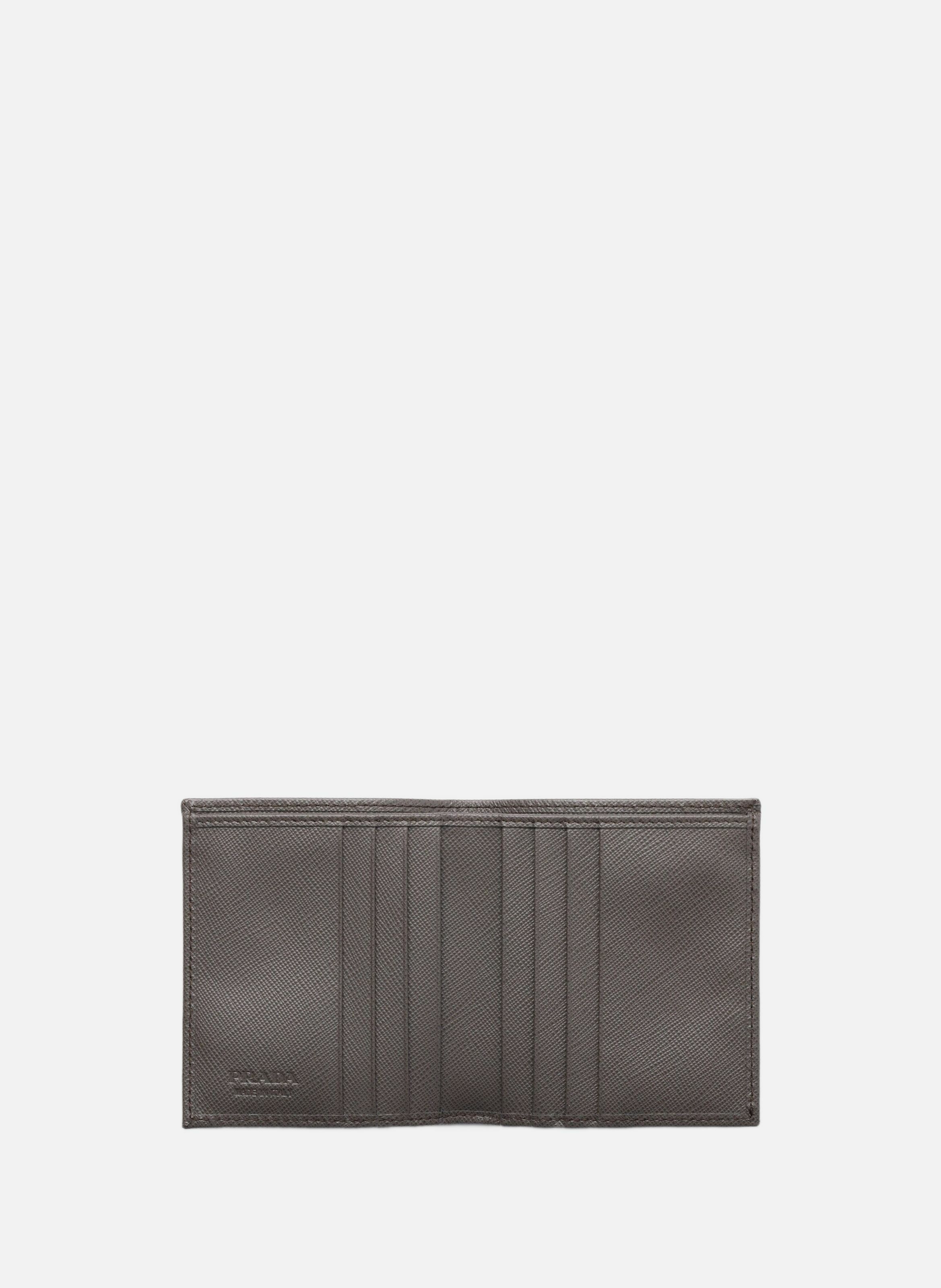 Portefeuille en cuir saffiano PRADA Gris