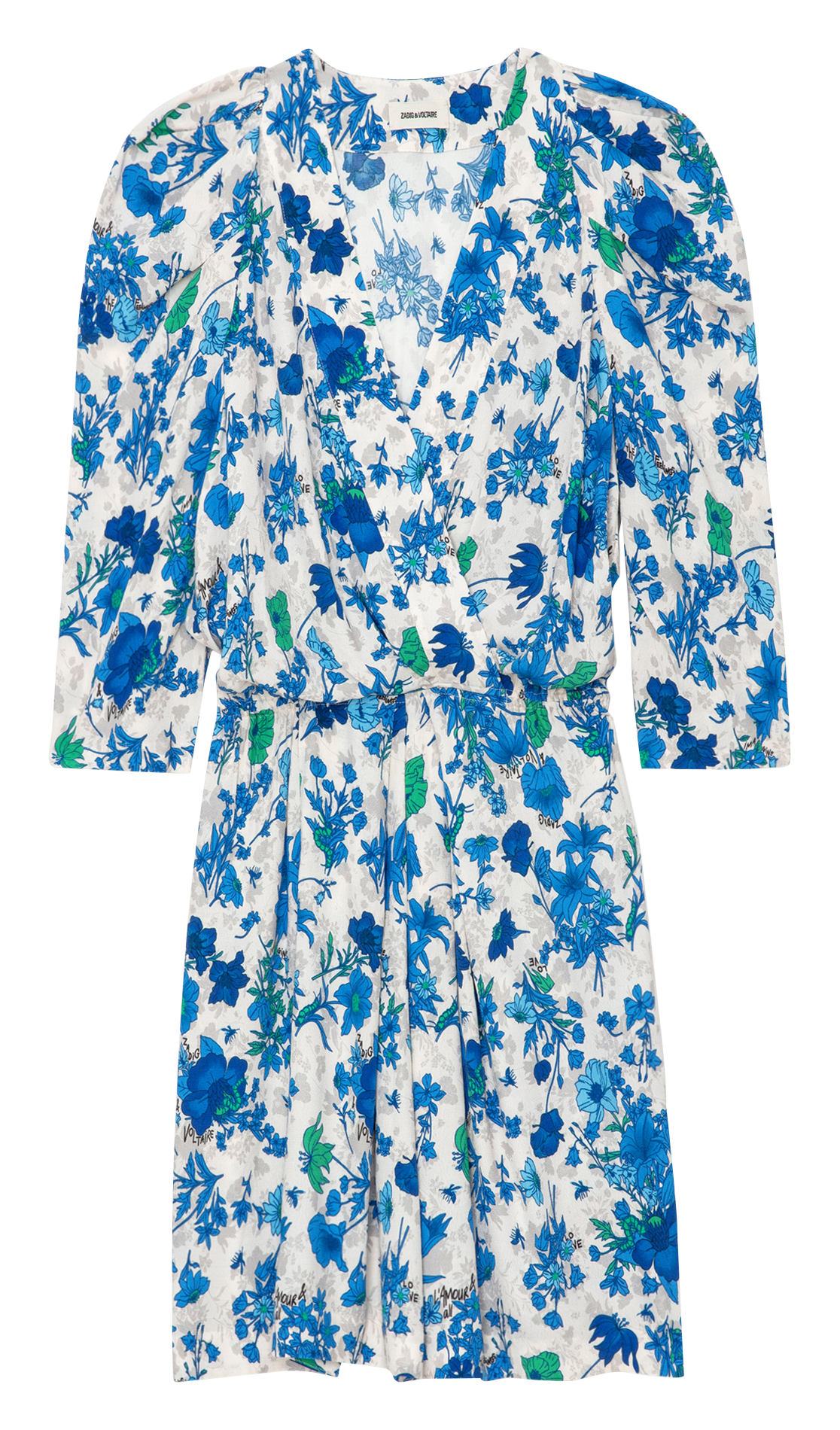 Robe courte droite encolure v imprimée ruz ZADIG&VOLTAIRE Blanc