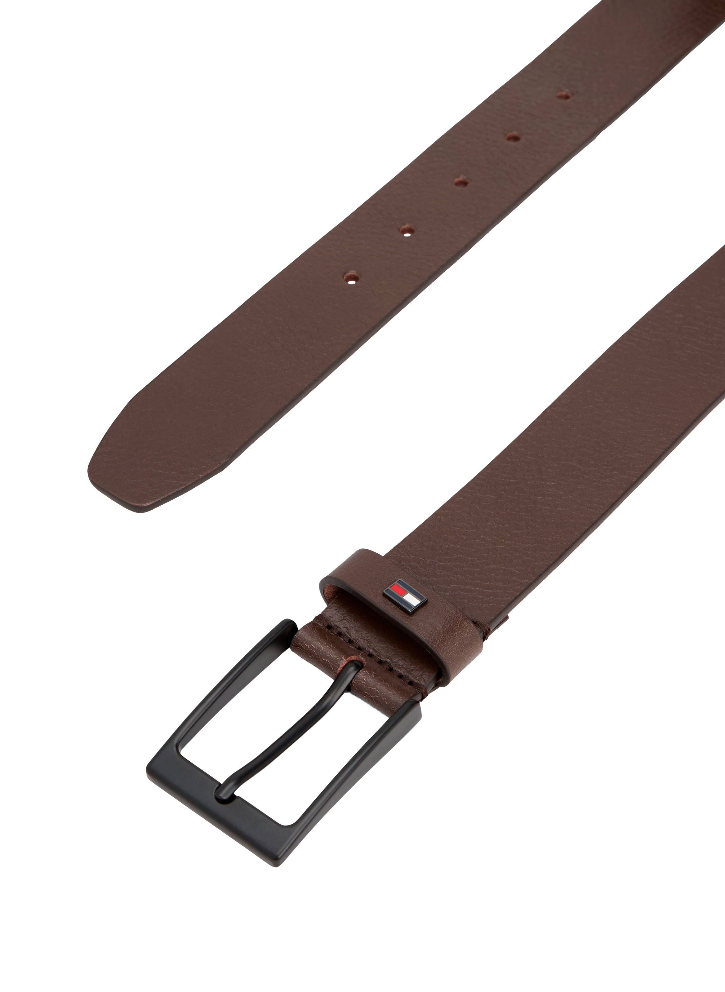 Calfskin leather belt TOMMY HILFIGER Brown
