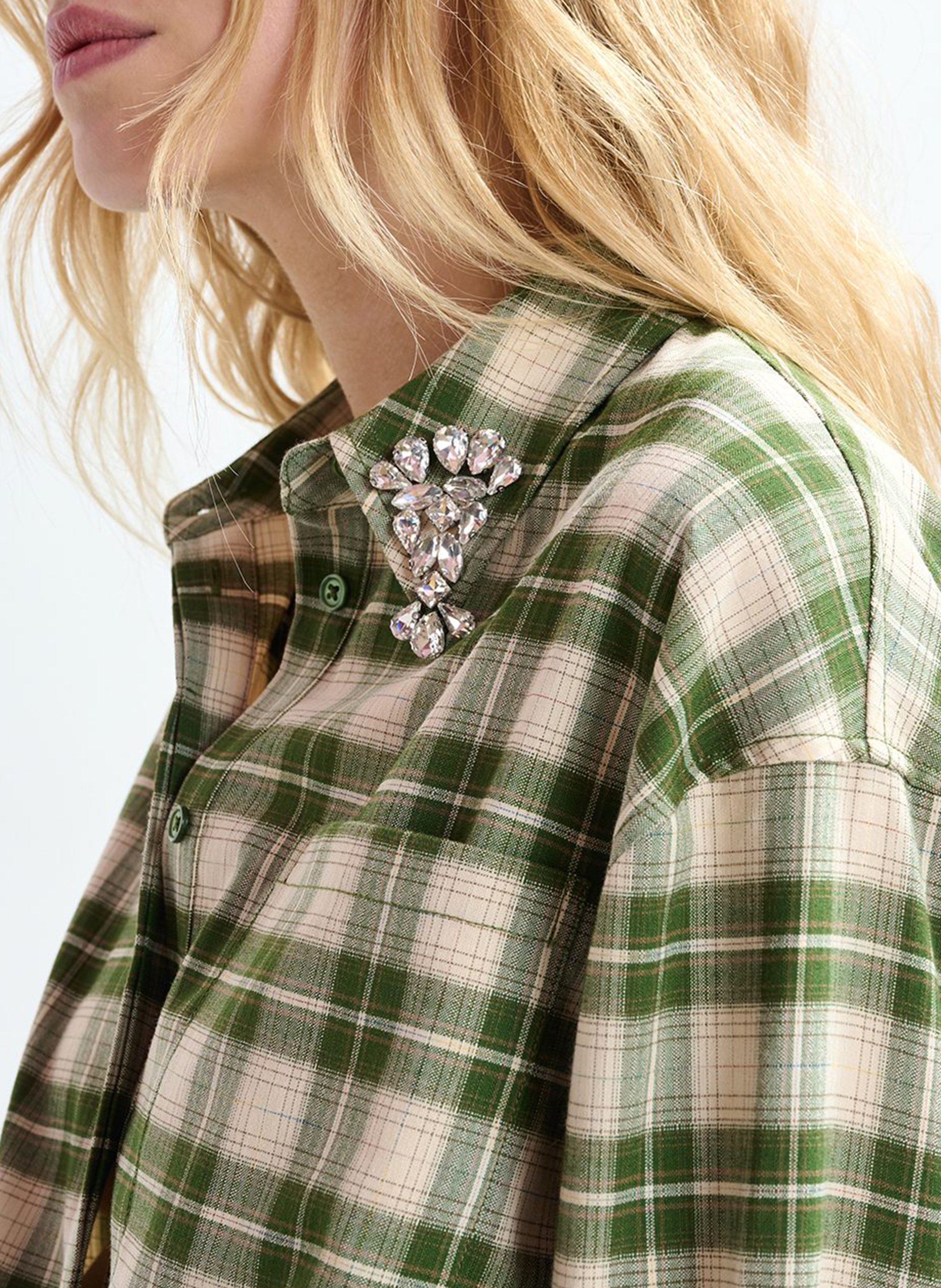 Robe longue col classique imprimée jid ESSENTIEL ANTWERP Vert