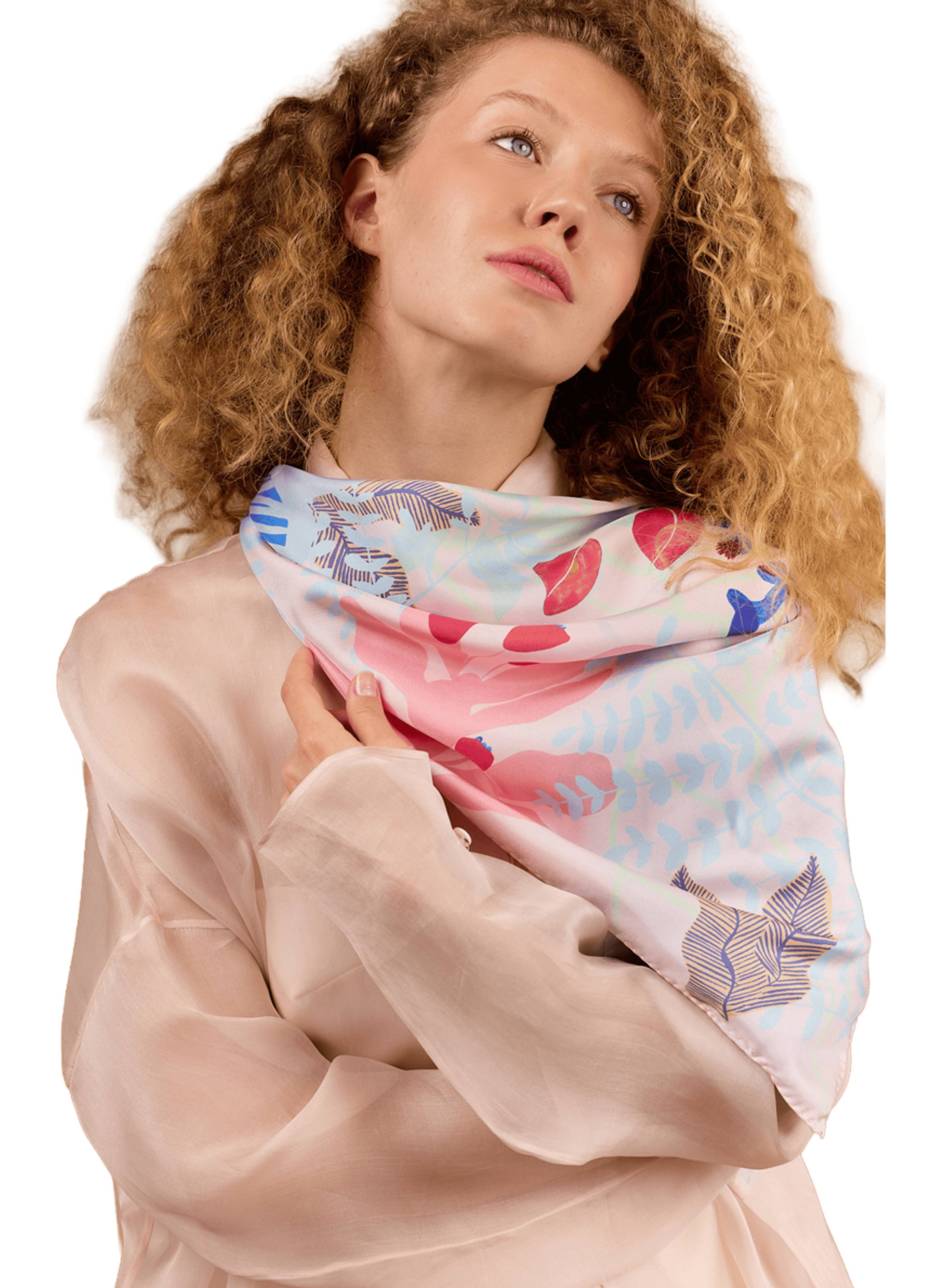 Auteil en février - Carré 75 imprimé en soie PETITJEAN PARIS Multicolore