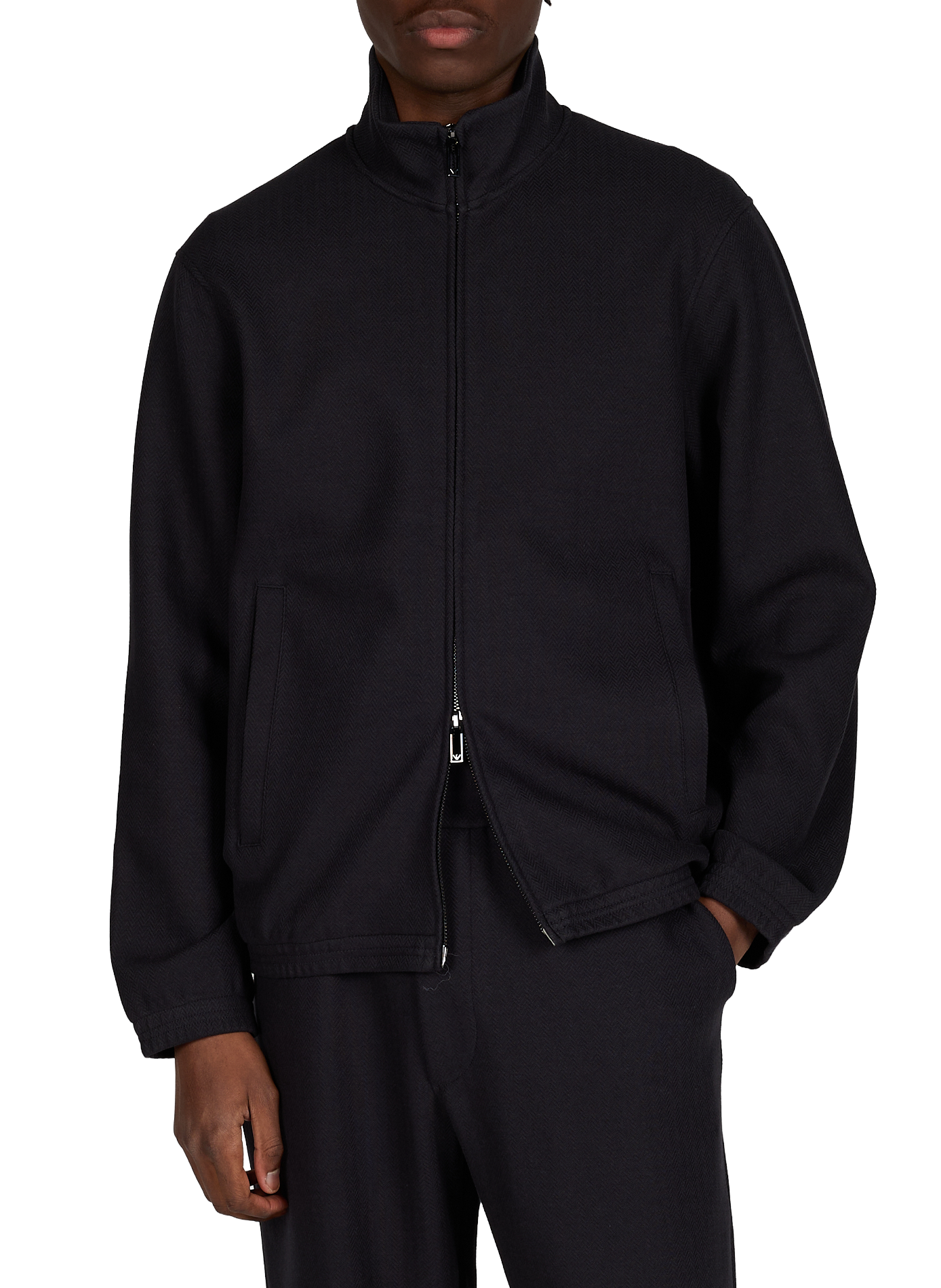 Cotton blend jacket EMPORIO ARMANI Blue