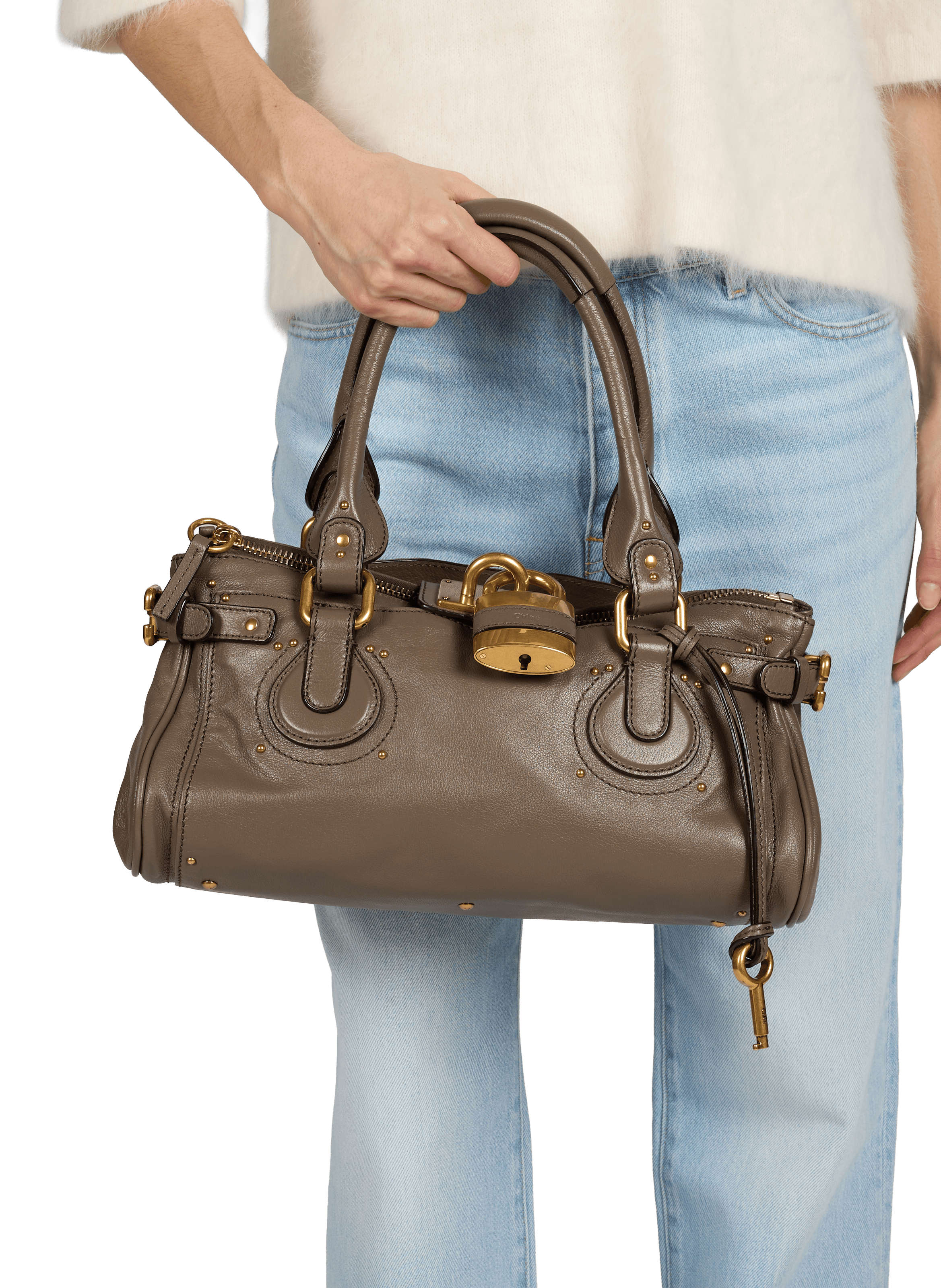 Cleo leather handbag CHLOÉ Grey