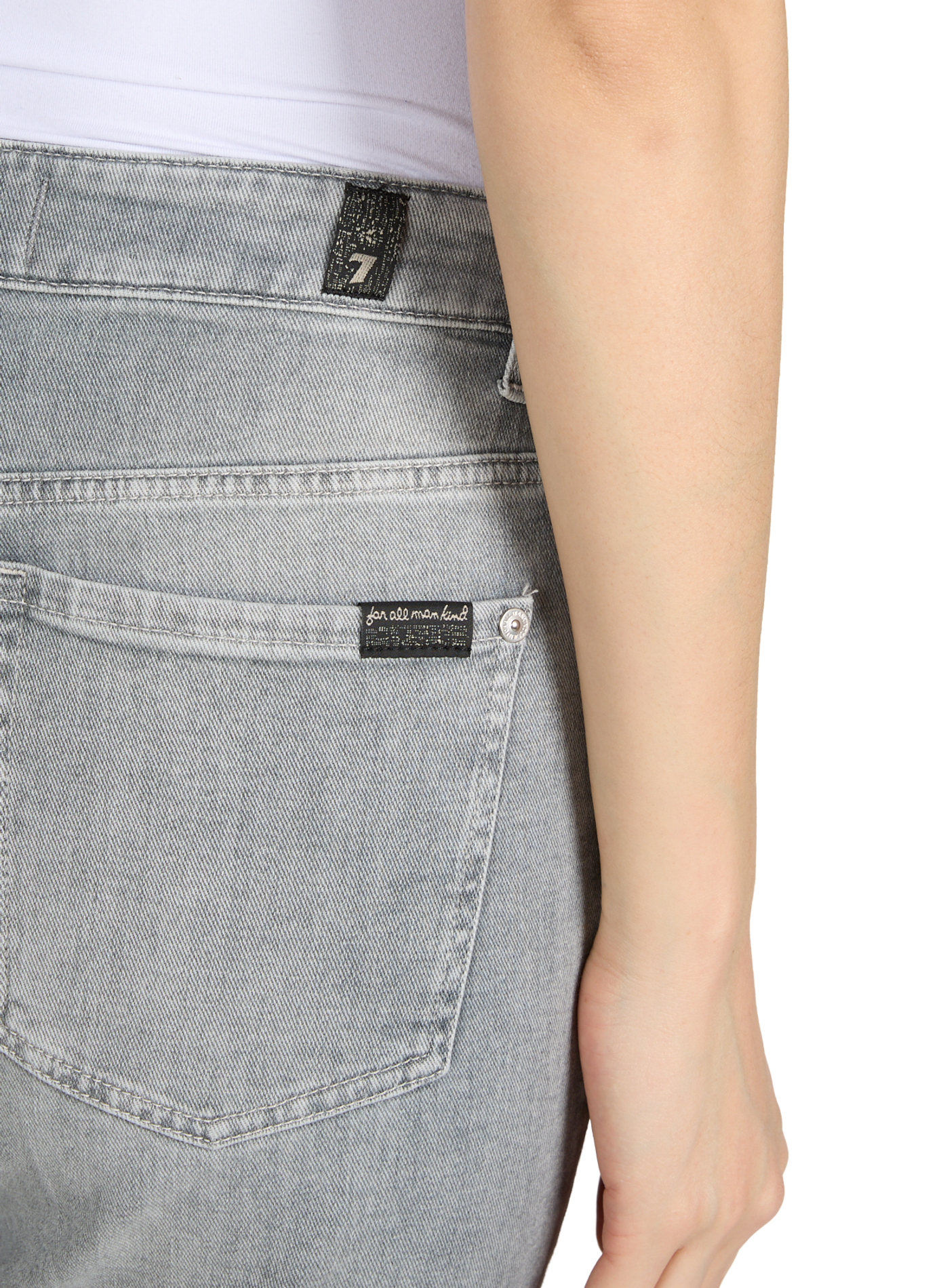 Jean droit Calie en coton mélangé 7 FOR ALL MANKIND Gris