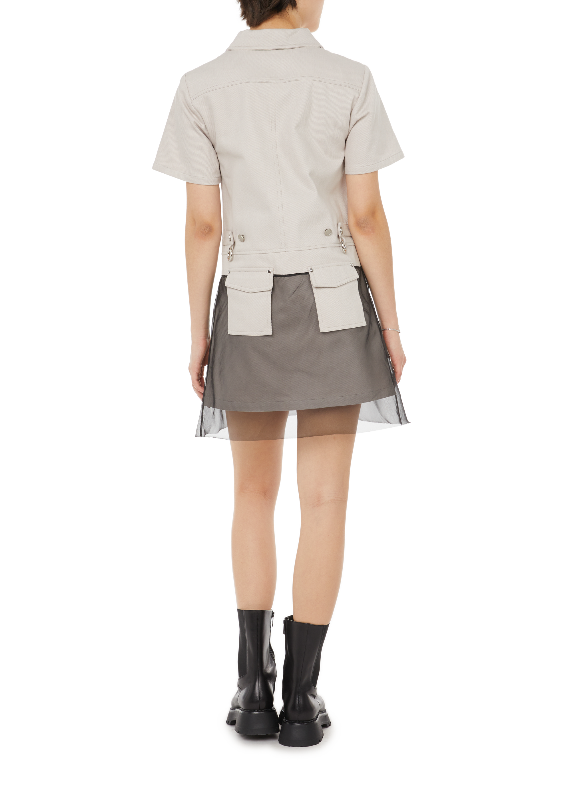 Cotton denim dress PRIVATE POLICY Grey