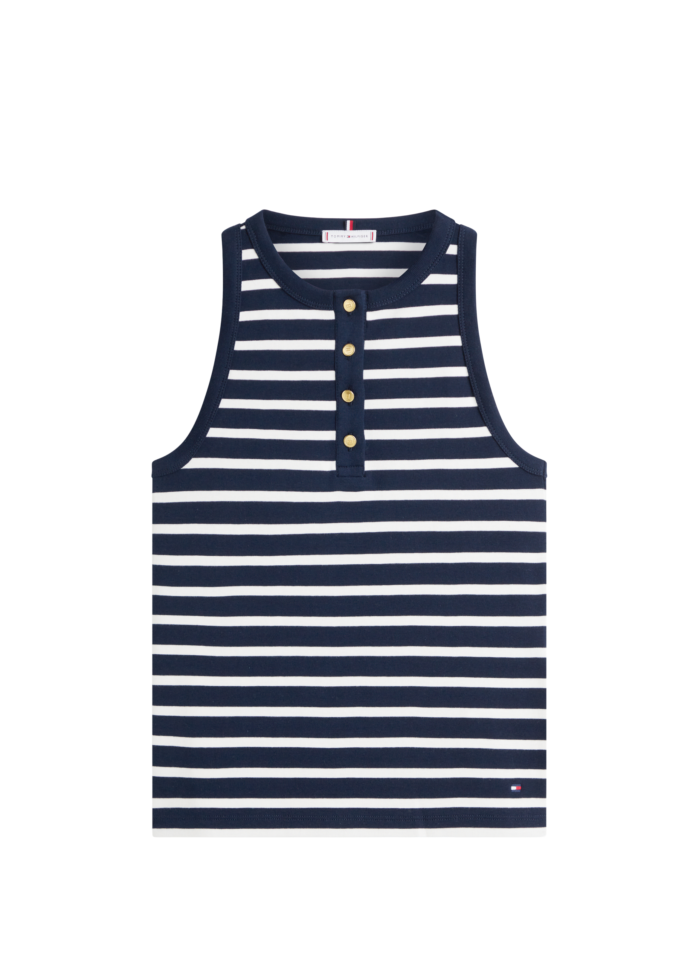 Striped cotton tank top with buttons TOMMY HILFIGER Multicolour