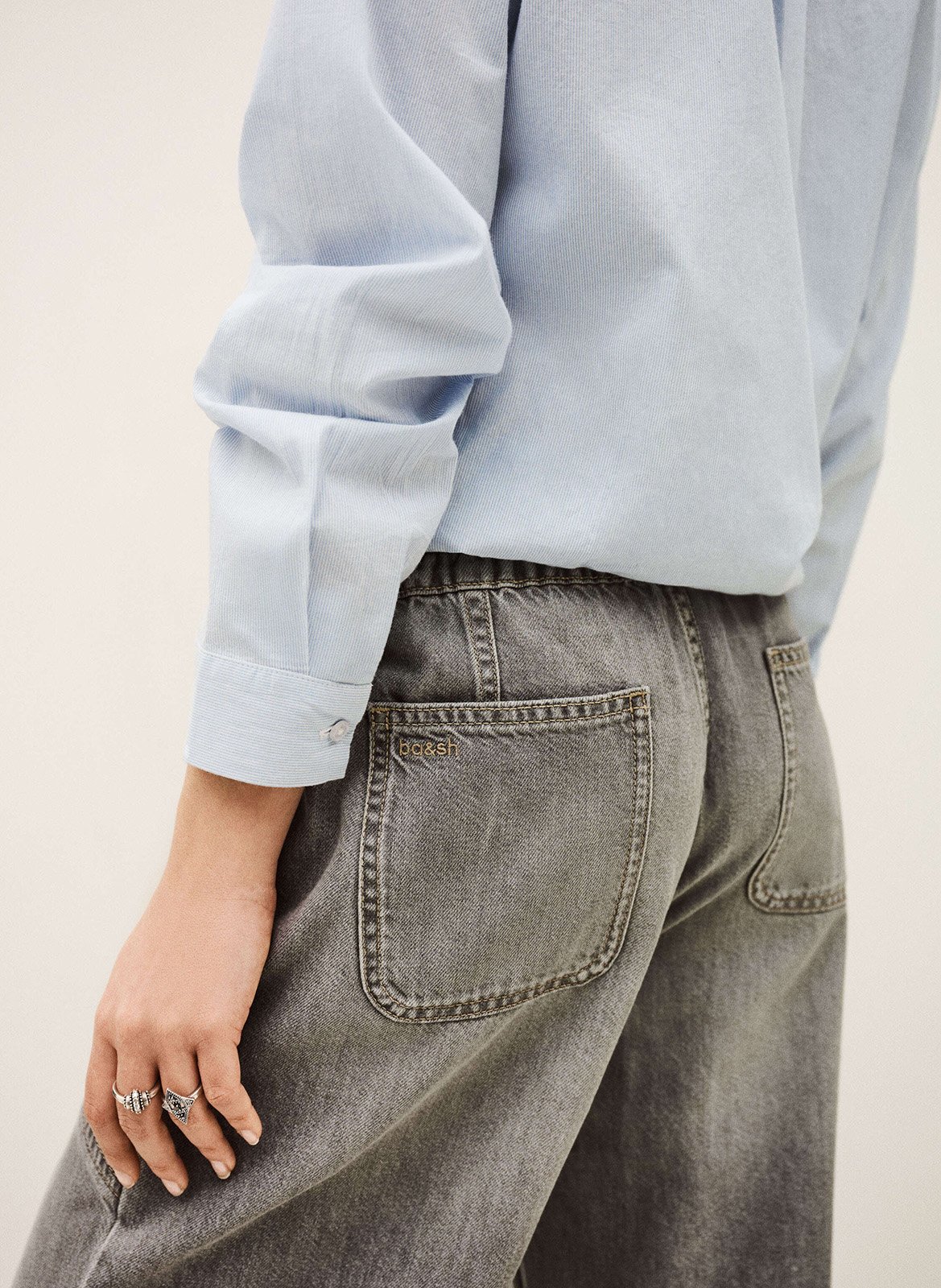 Jean large en coton yima BA&SH Noir