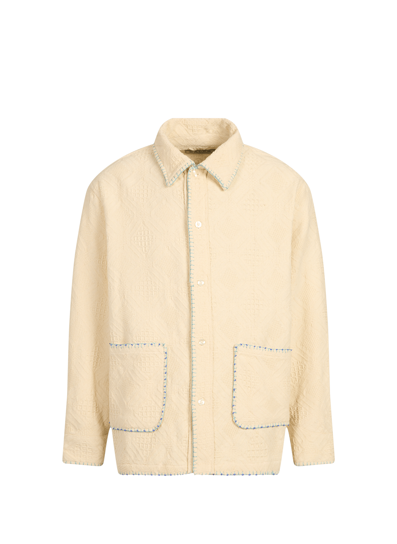 Straight cotton knit overshirt CALEB Beige