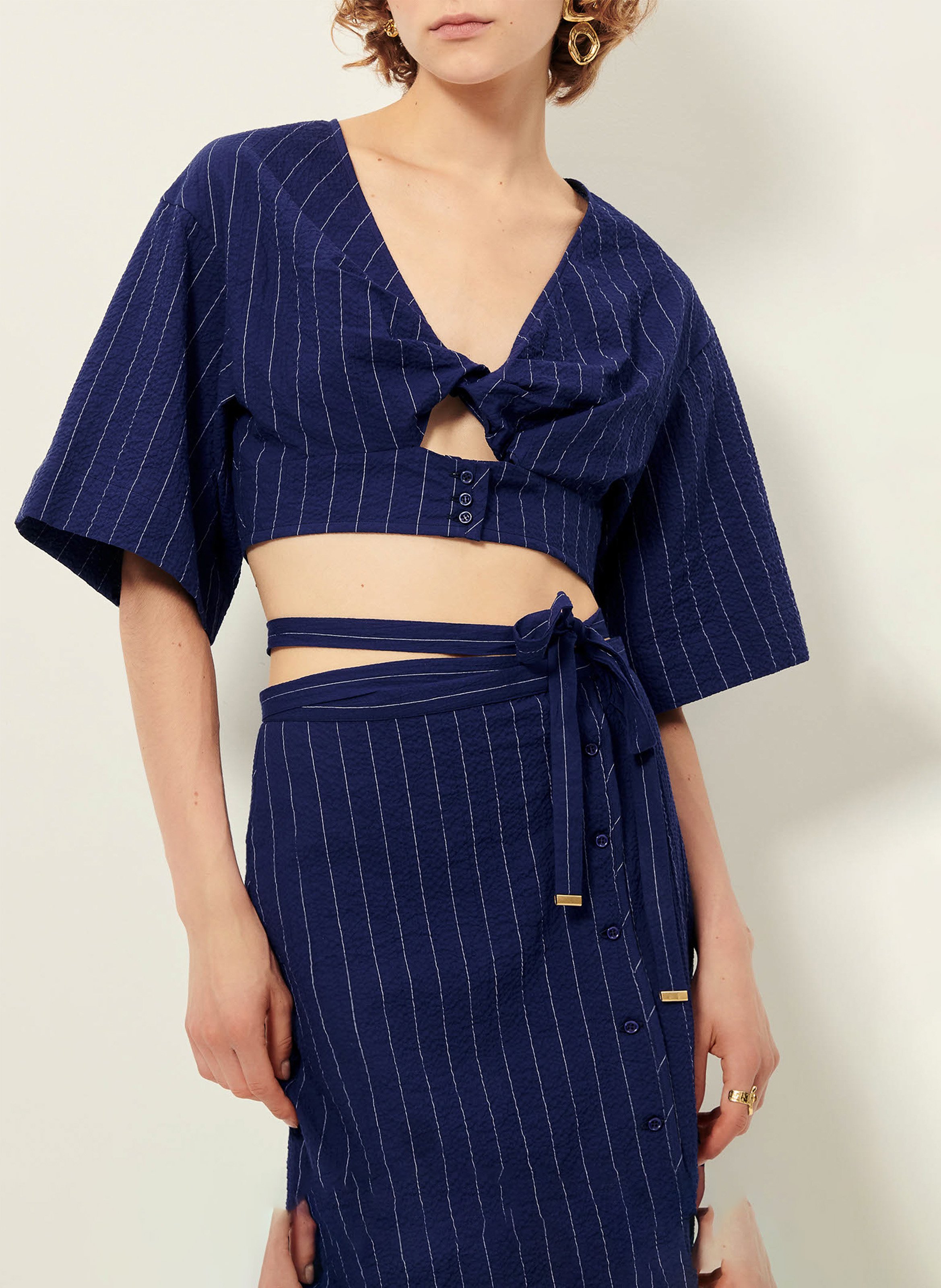 Top court noué à rayures playa SESSUN Bleu