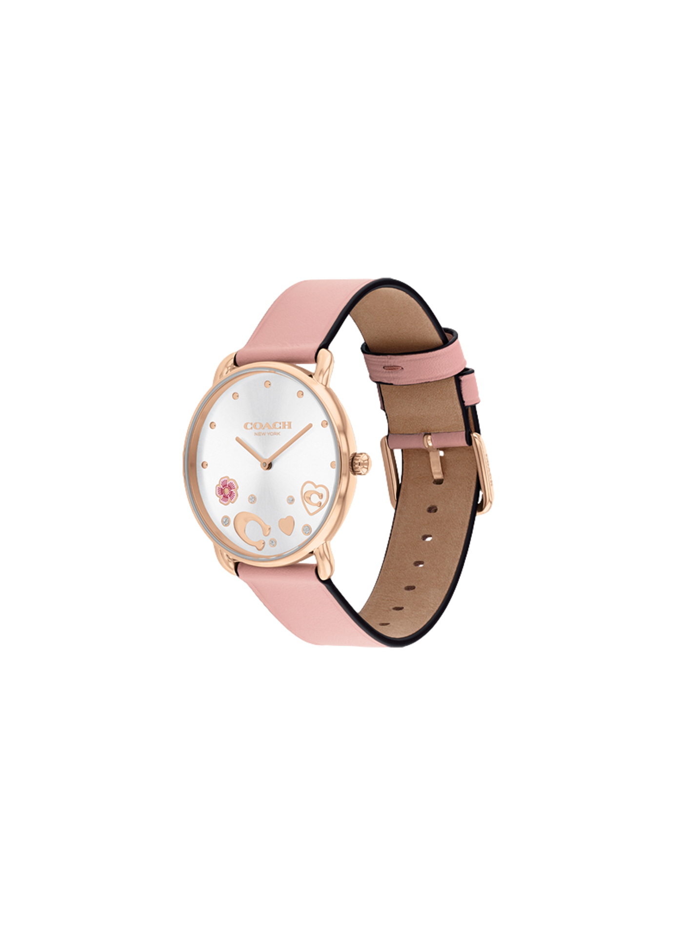 Montre quartz Elliot en cuir COACH MONTRES Rose
