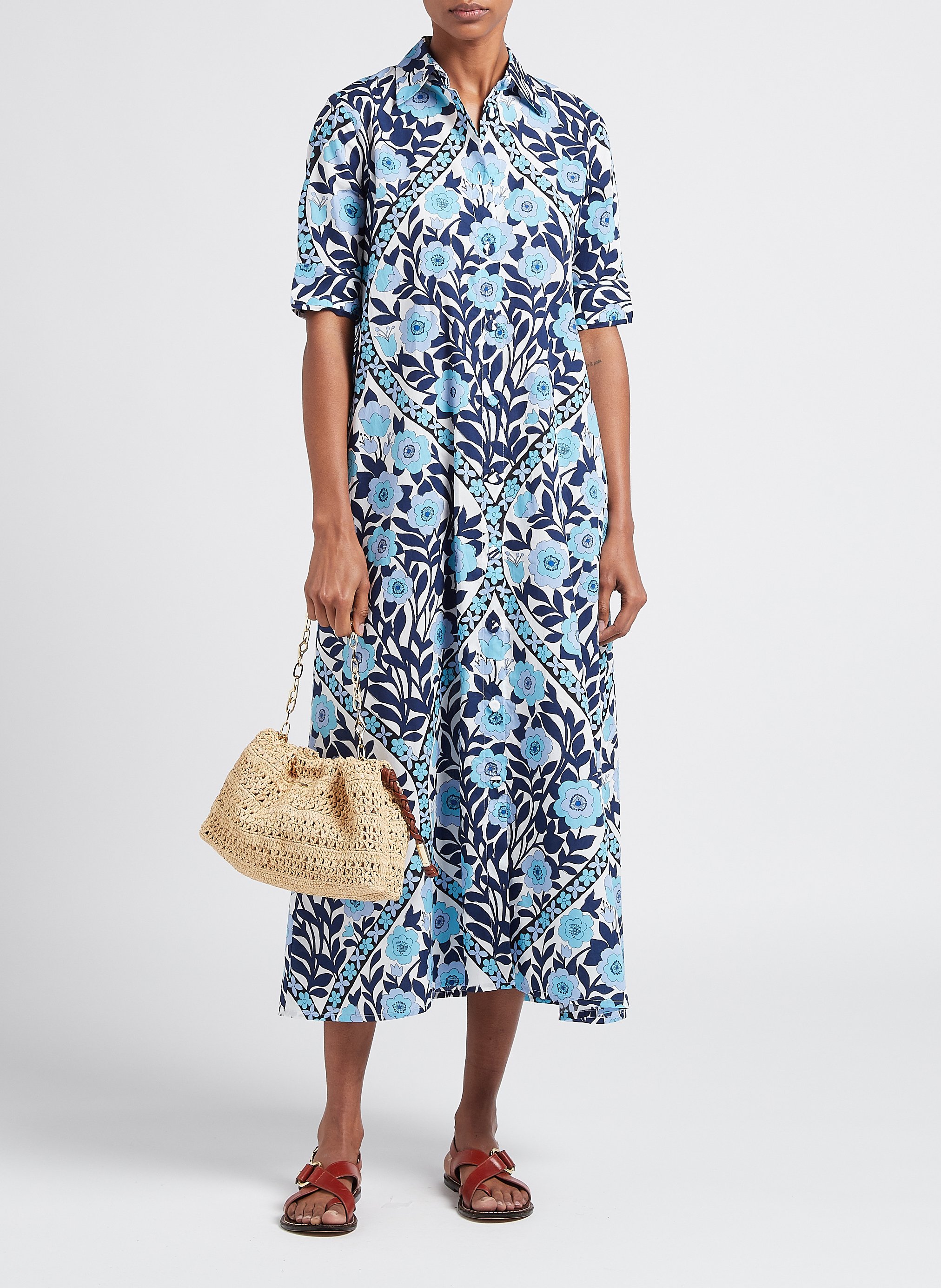 Sac bandoulière en raphia june BA&SH Marron