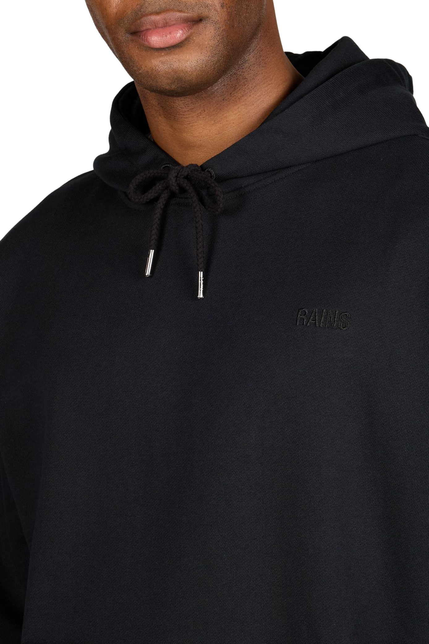Hoodie à capuche en coton RAINS Noir
