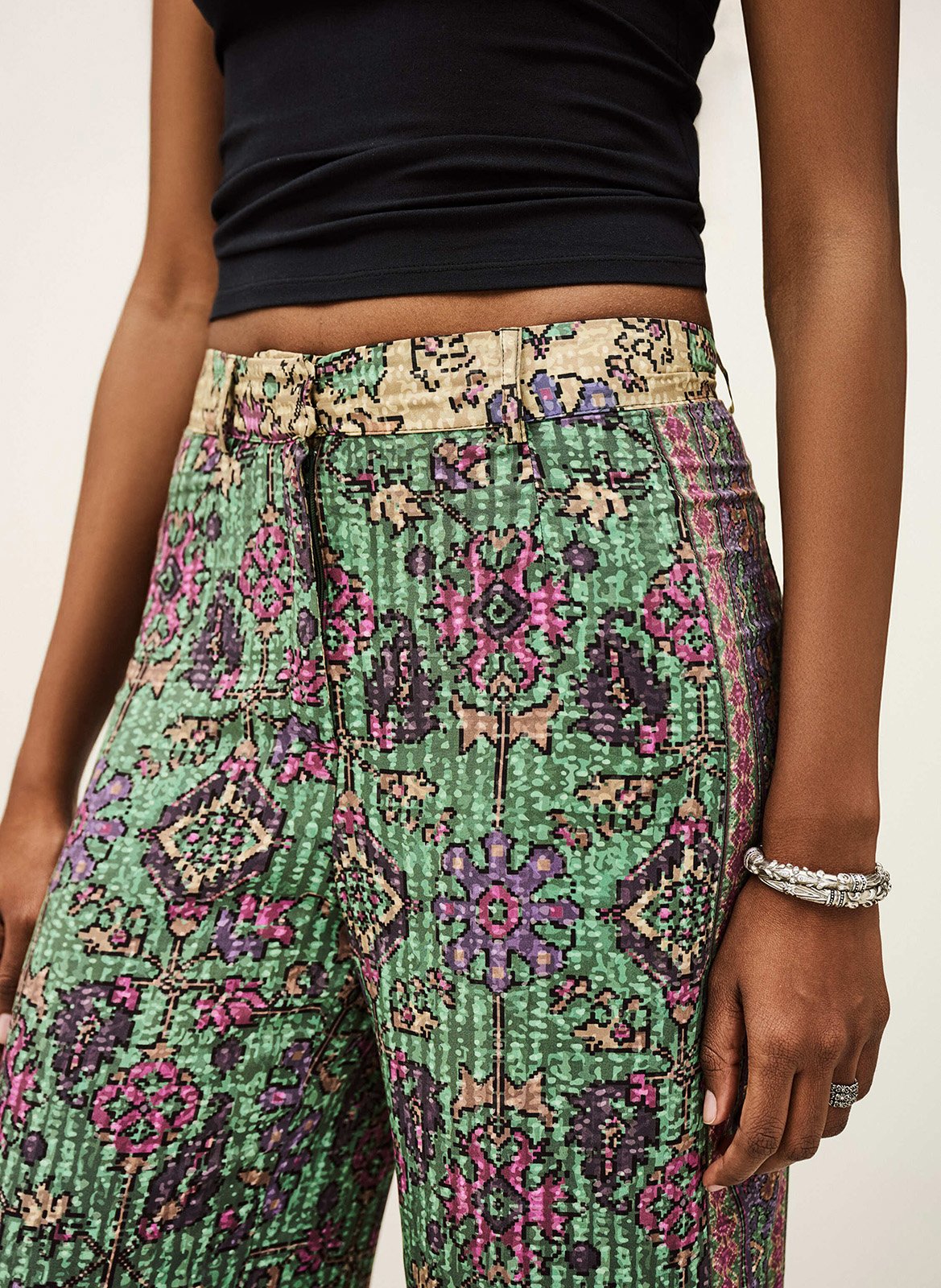 Pantalon large imprimé pali BA&SH Vert