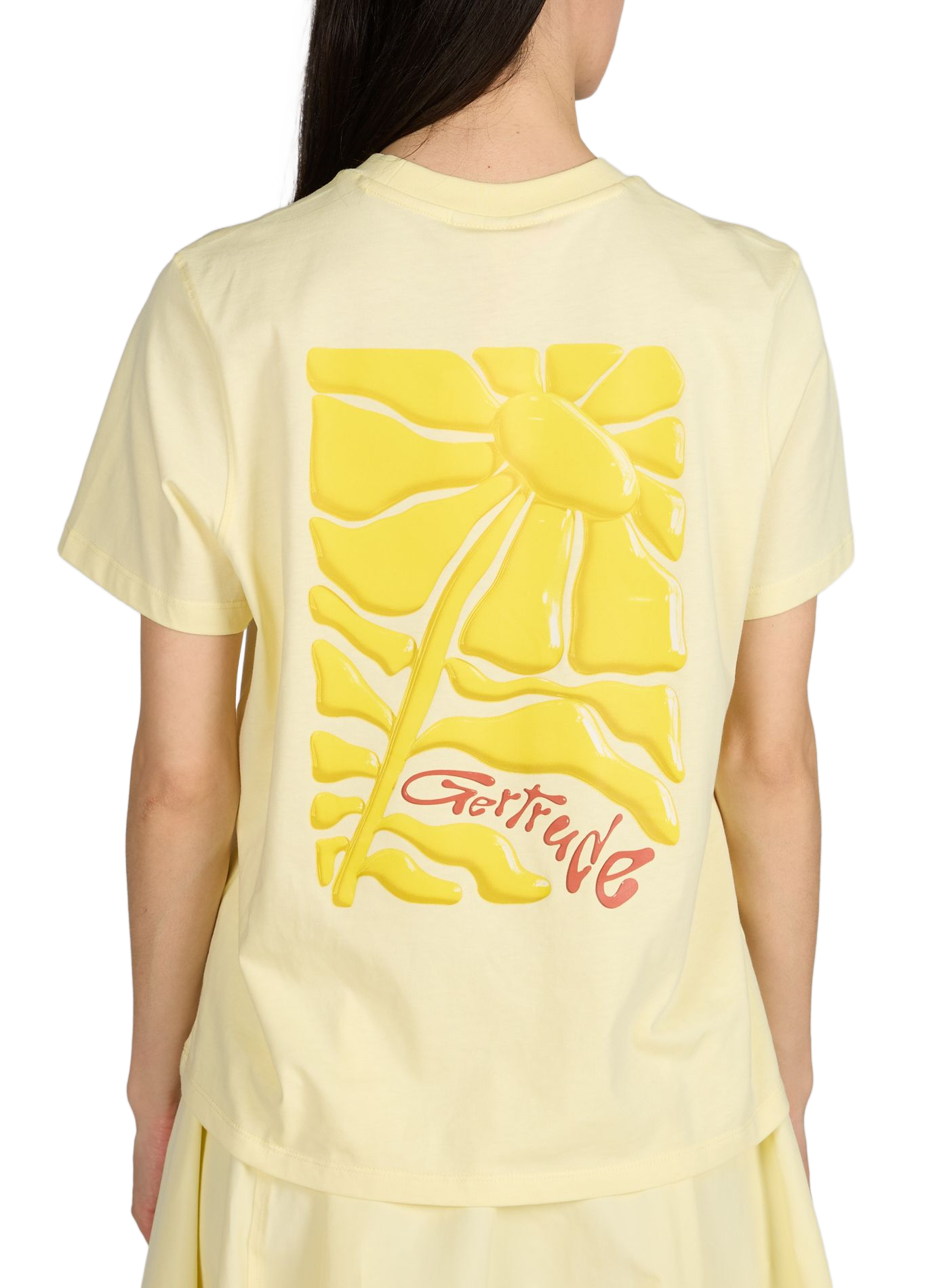 Tee-shirt droit sérigraphié GERTRUDE ET GASTON Jaune