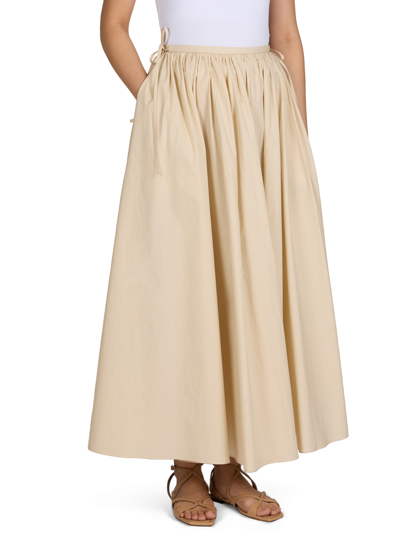 Gonna arricciata Avana in cotone VIKTORIA CHAN Beige