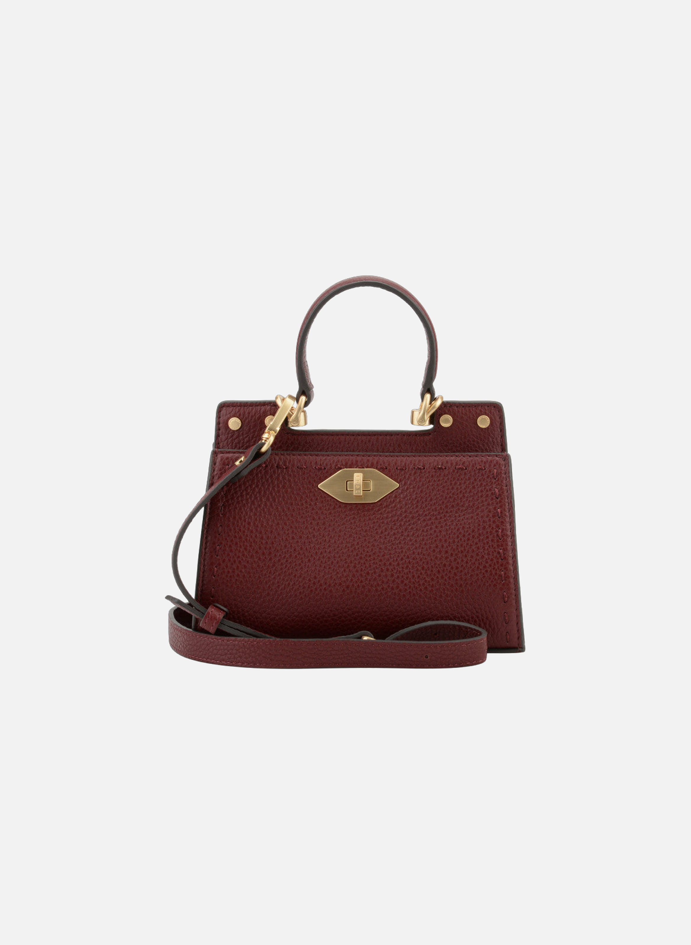 Trianon | sac à main micro en cuir de vachette POURCHET Rouge