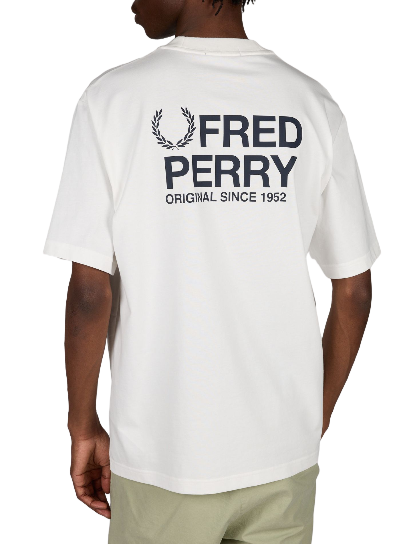 Rundhals-T-Shirt mit Logo auf der Rückseite aus Baumwolle FRED PERRY Weiss