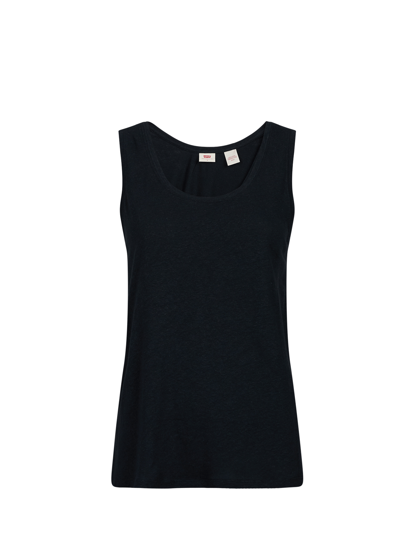 Solid Round Neck Linen Blend Tank Top LEVI'S Black