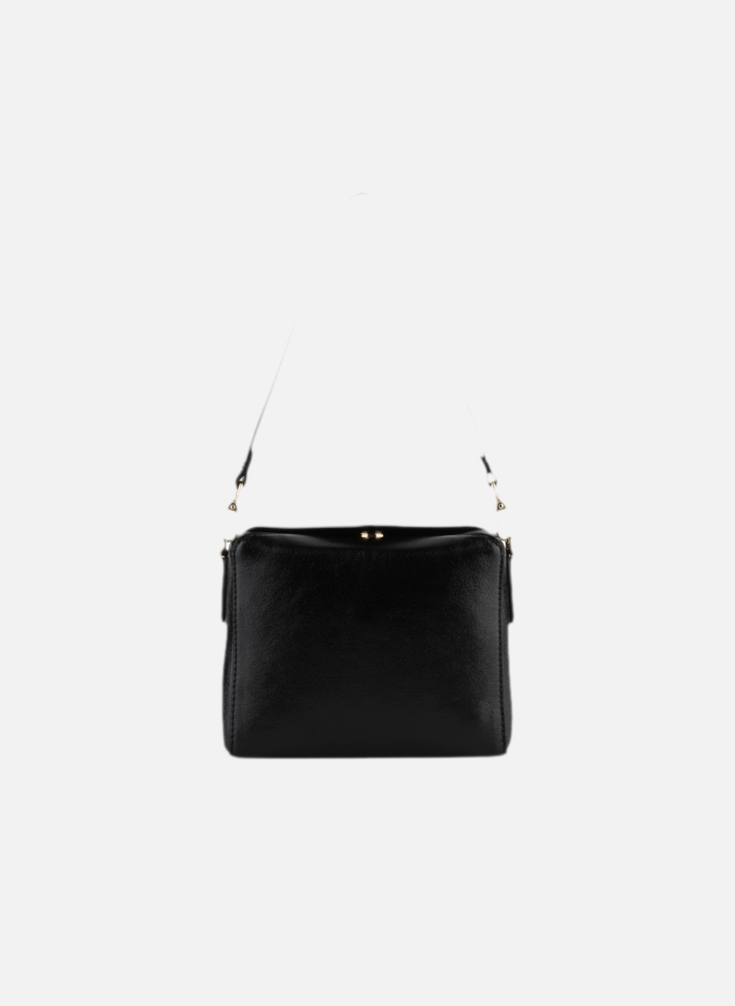 Cassetta metallic | sac porté crossbody en cuir de vachette POURCHET Noir