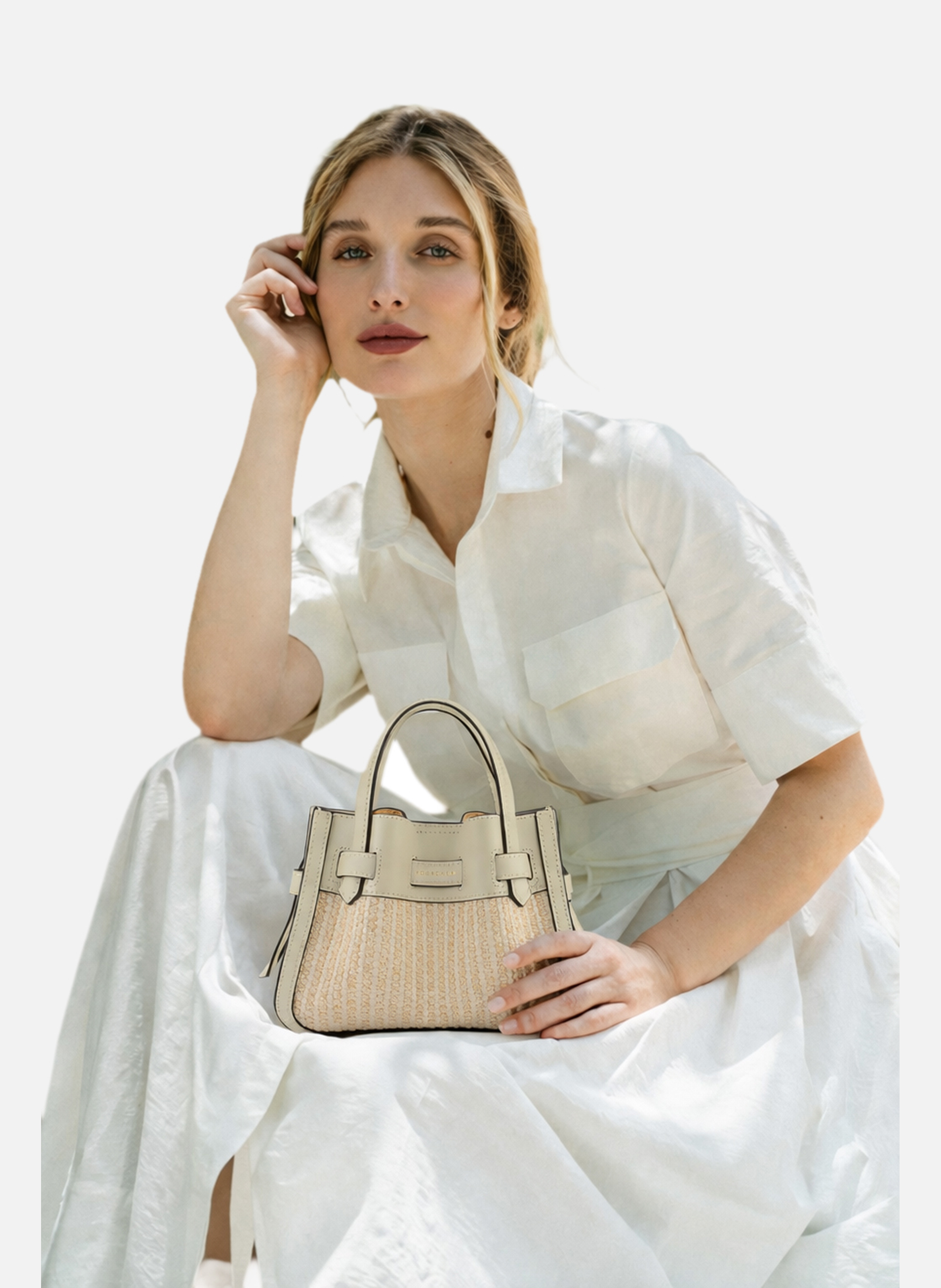 Blossom tressé | sac à main POURCHET Beige