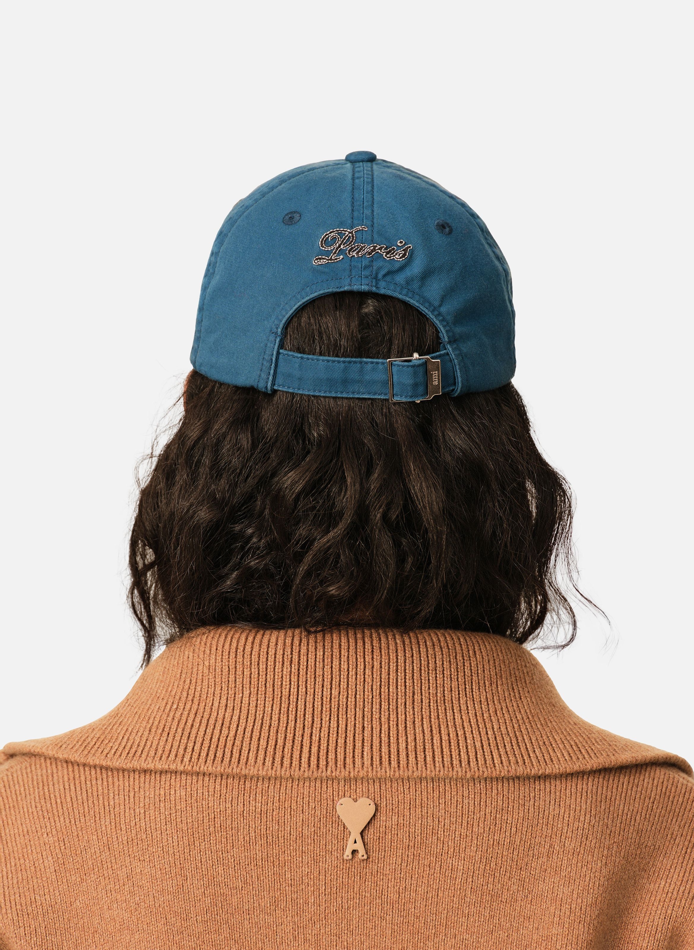 Casquette unisexe en coton broderie ami paris AMI PARIS Bleu