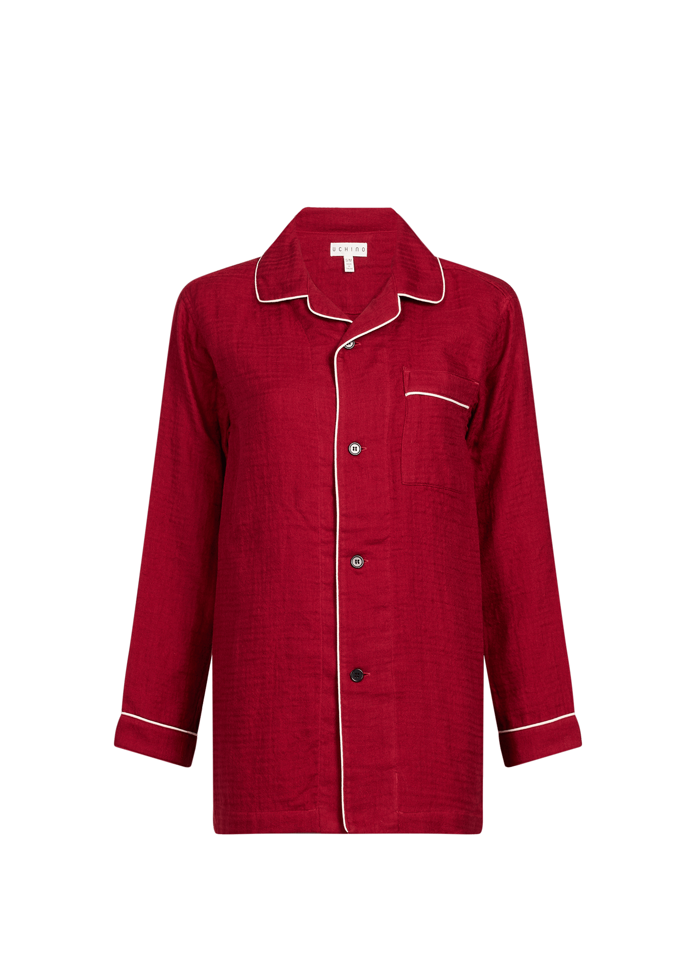 Textured Cotton Long Pyjama Set UCHINO Red