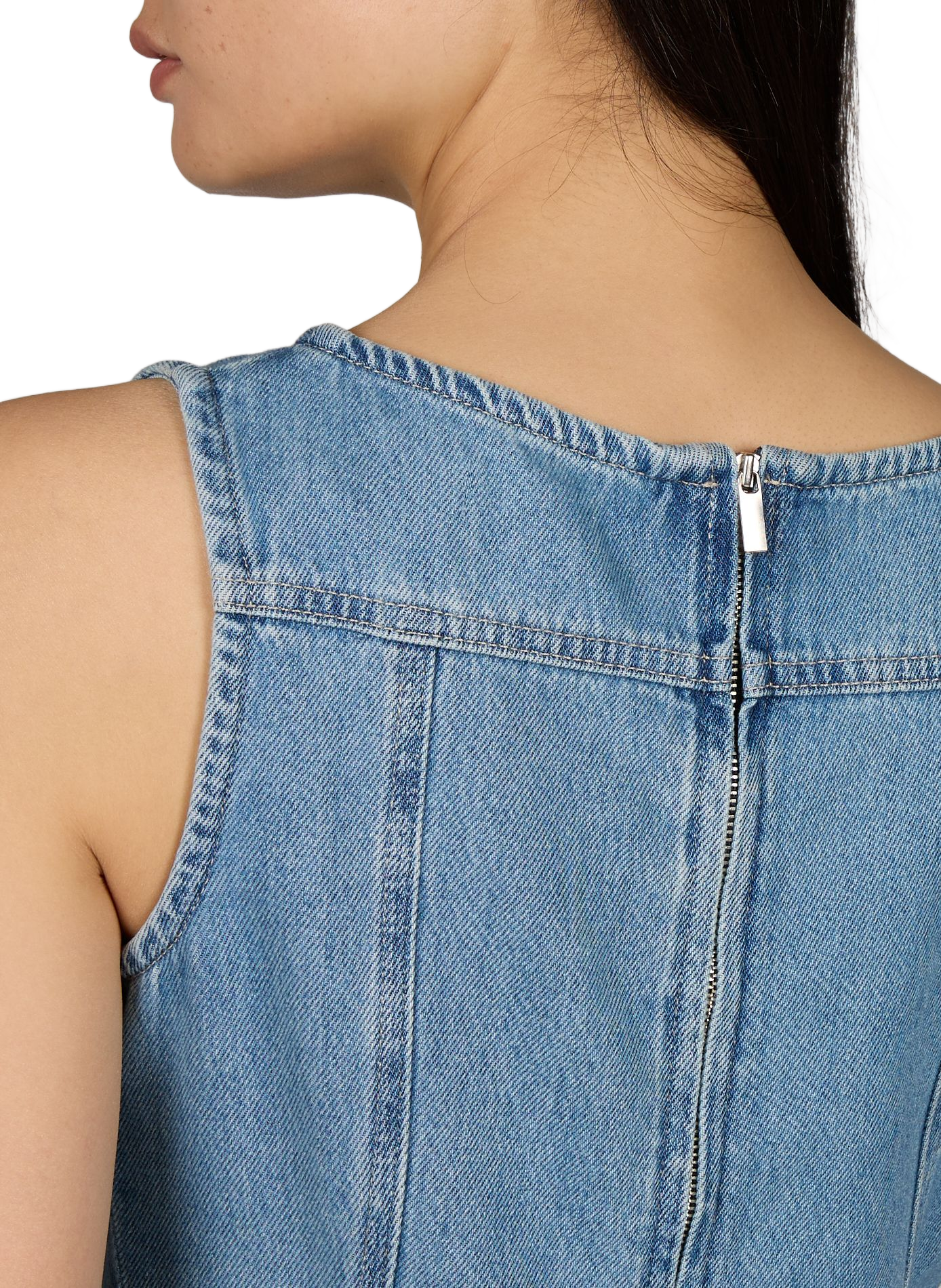 Flared Tselara dress in blended cotton TOPSHOP Blue