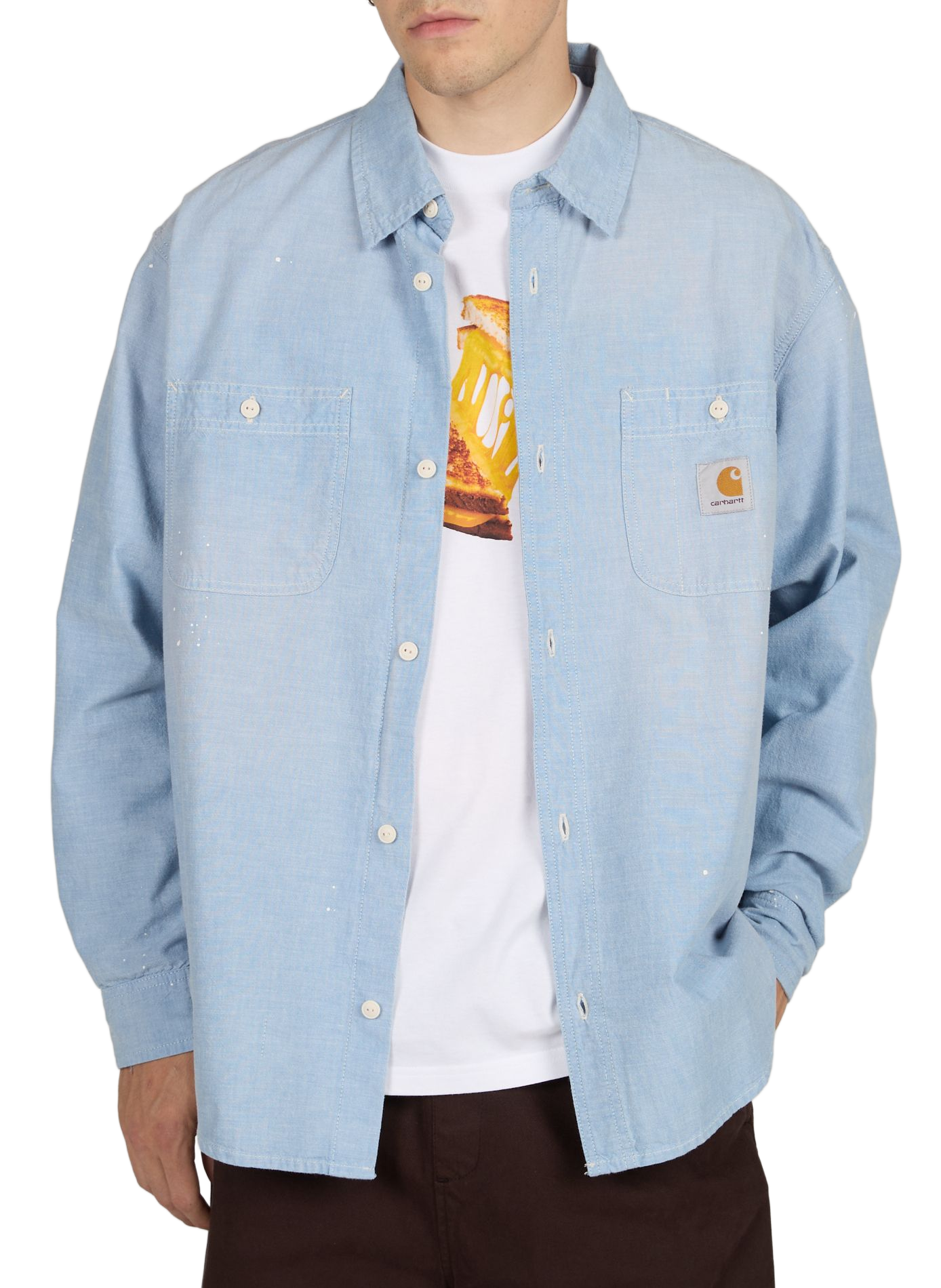 Oversized cotton long-sleeve shirt CARHARTT WIP Blue