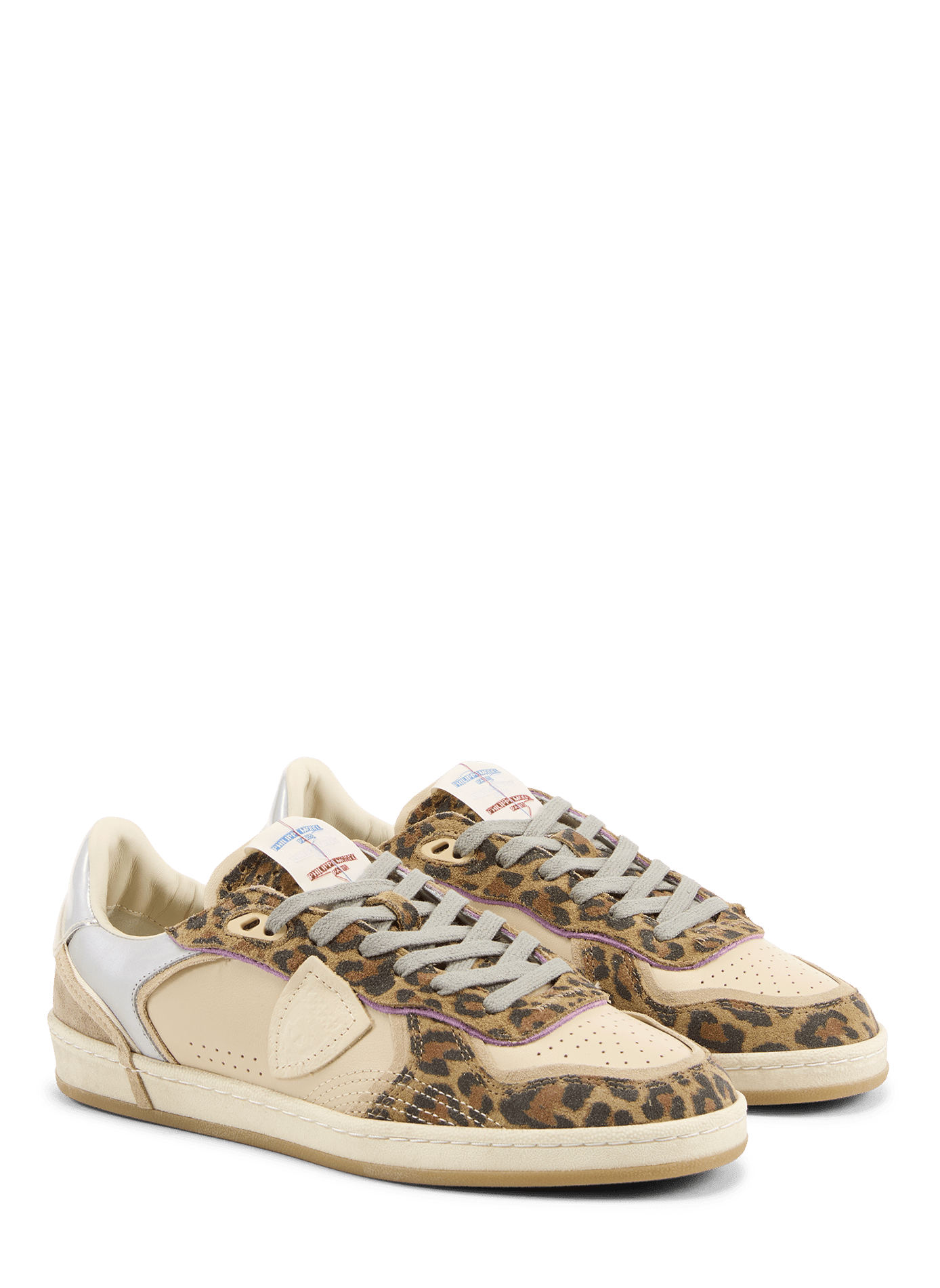 Baskets basses en cuir mélangé PHILIPPE MODEL Beige