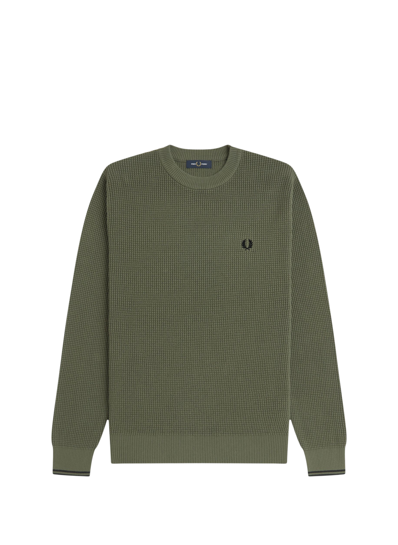 Geprägter Baumwollpullover FRED PERRY Grun