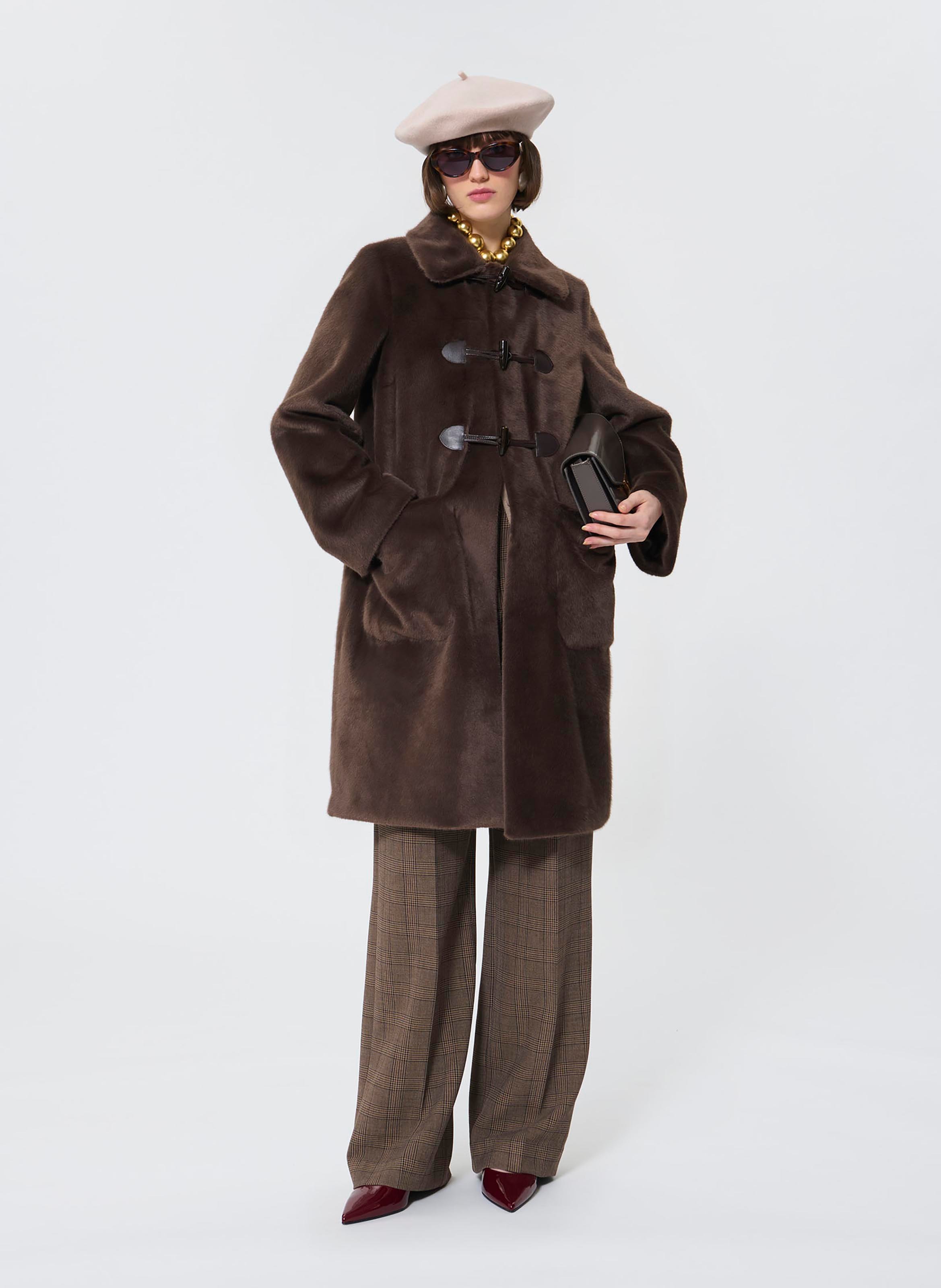 Manteau fausse fourrure maurizio TARA JARMON Marron