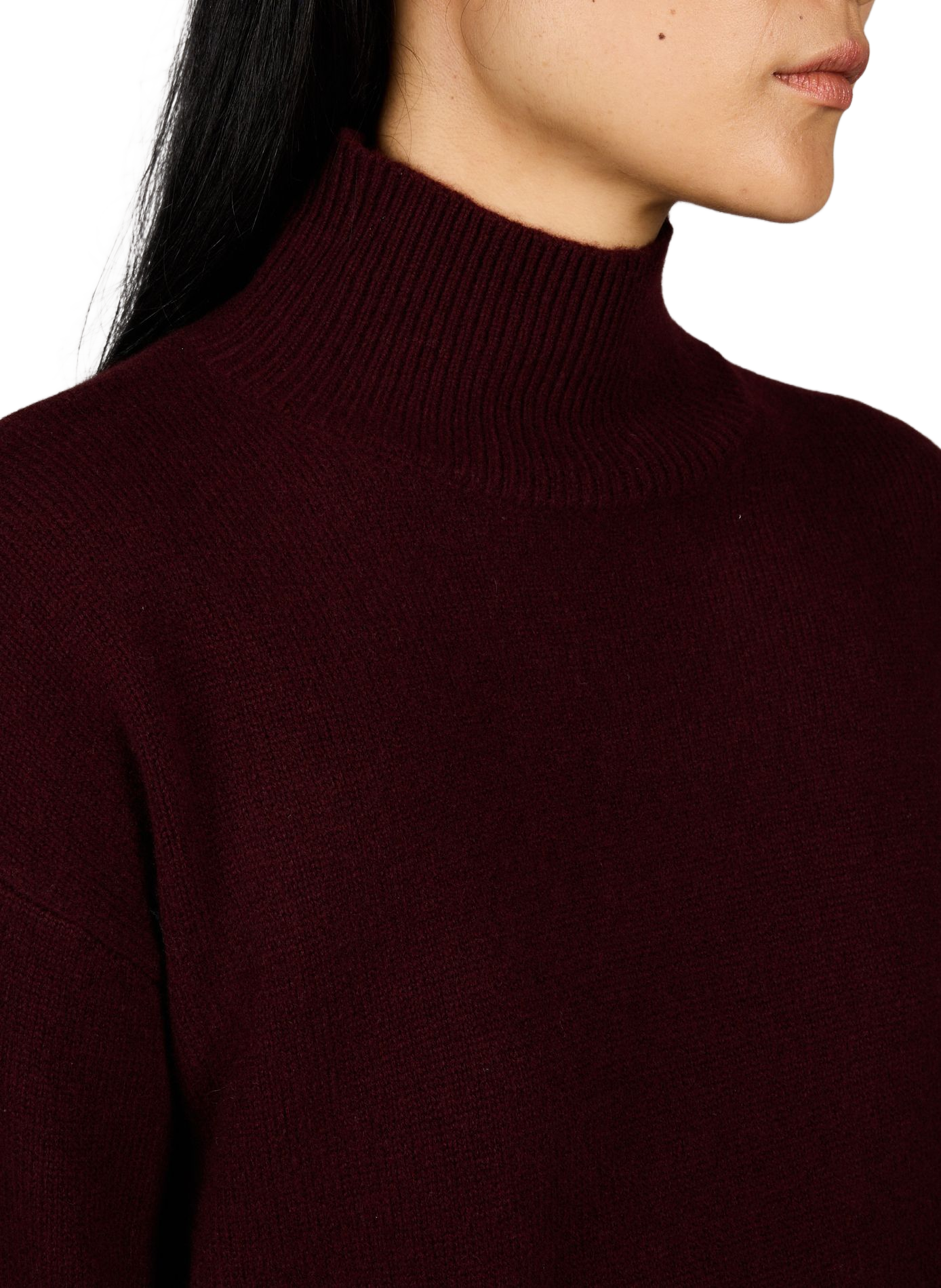 Wollpullover mit Stehkragen aus Merinowolle SUNCOO Violett