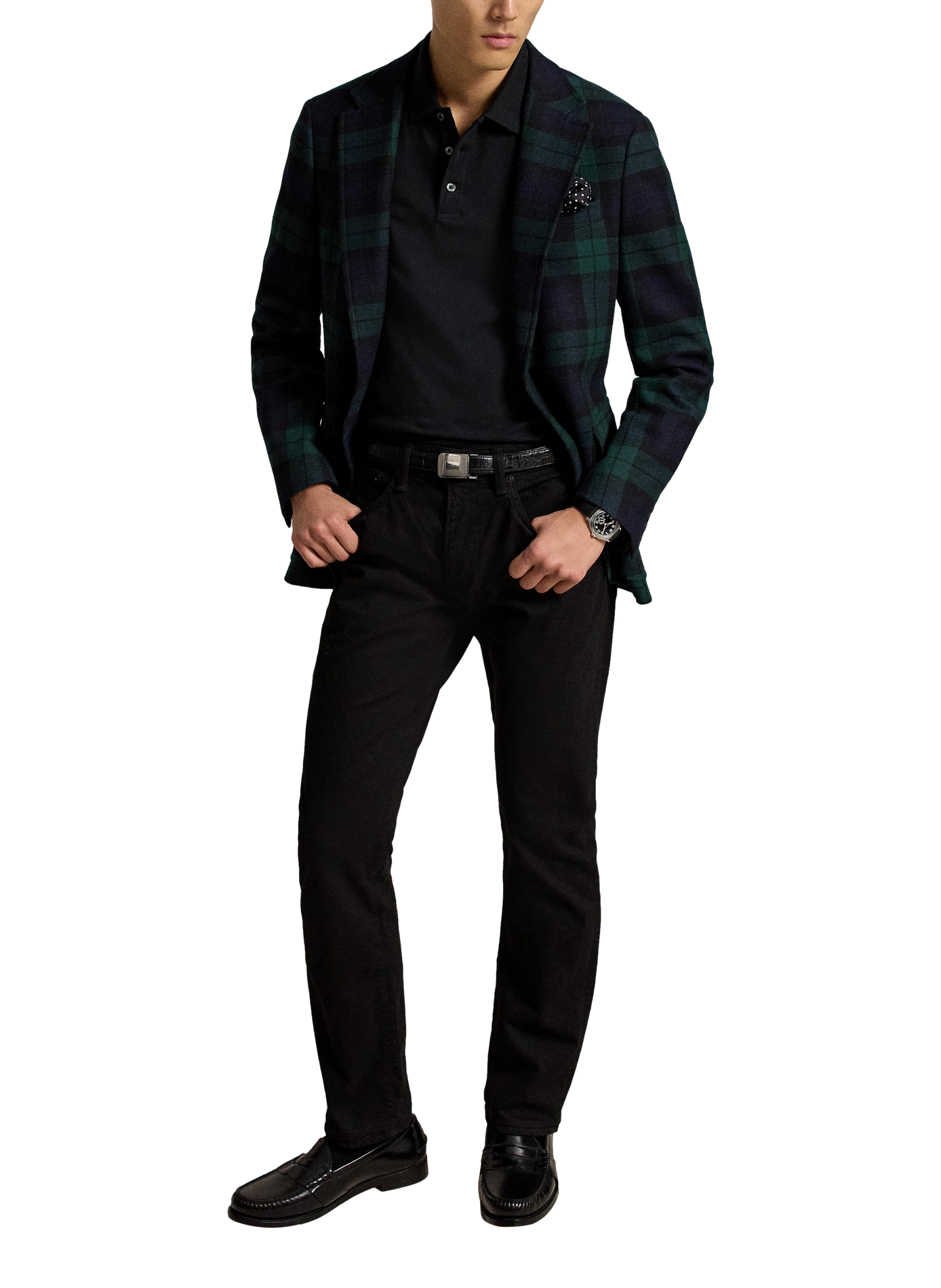 Lange mouw poloshirt met geborduurd logo in gemengd katoen. POLO RALPH LAUREN Zwart