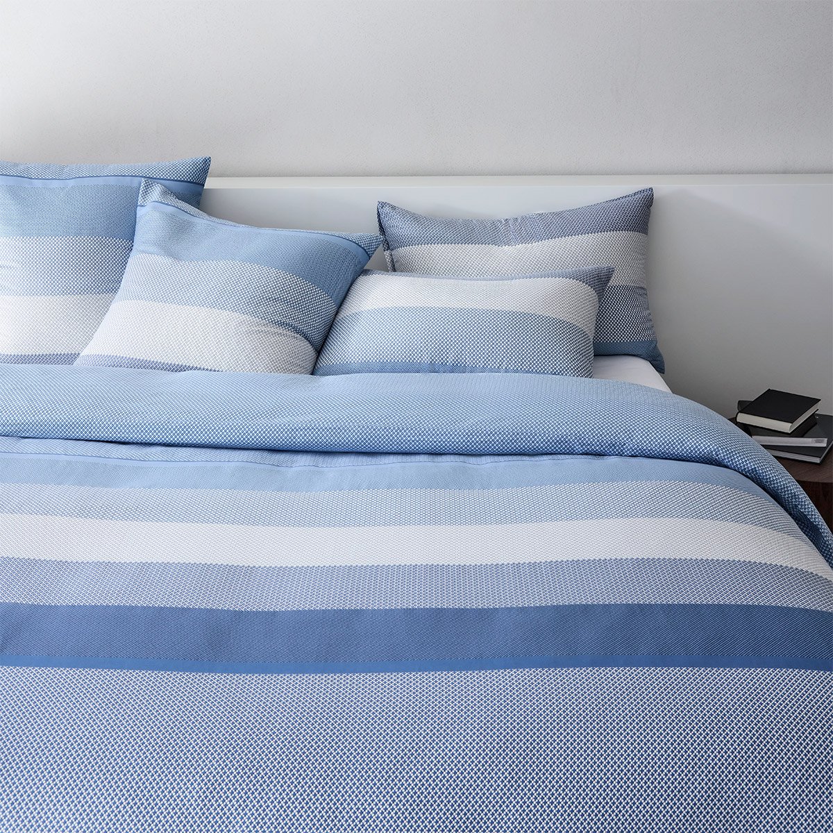Taie d'oreiller en satin de coton, logan BOSS HOME Bleu