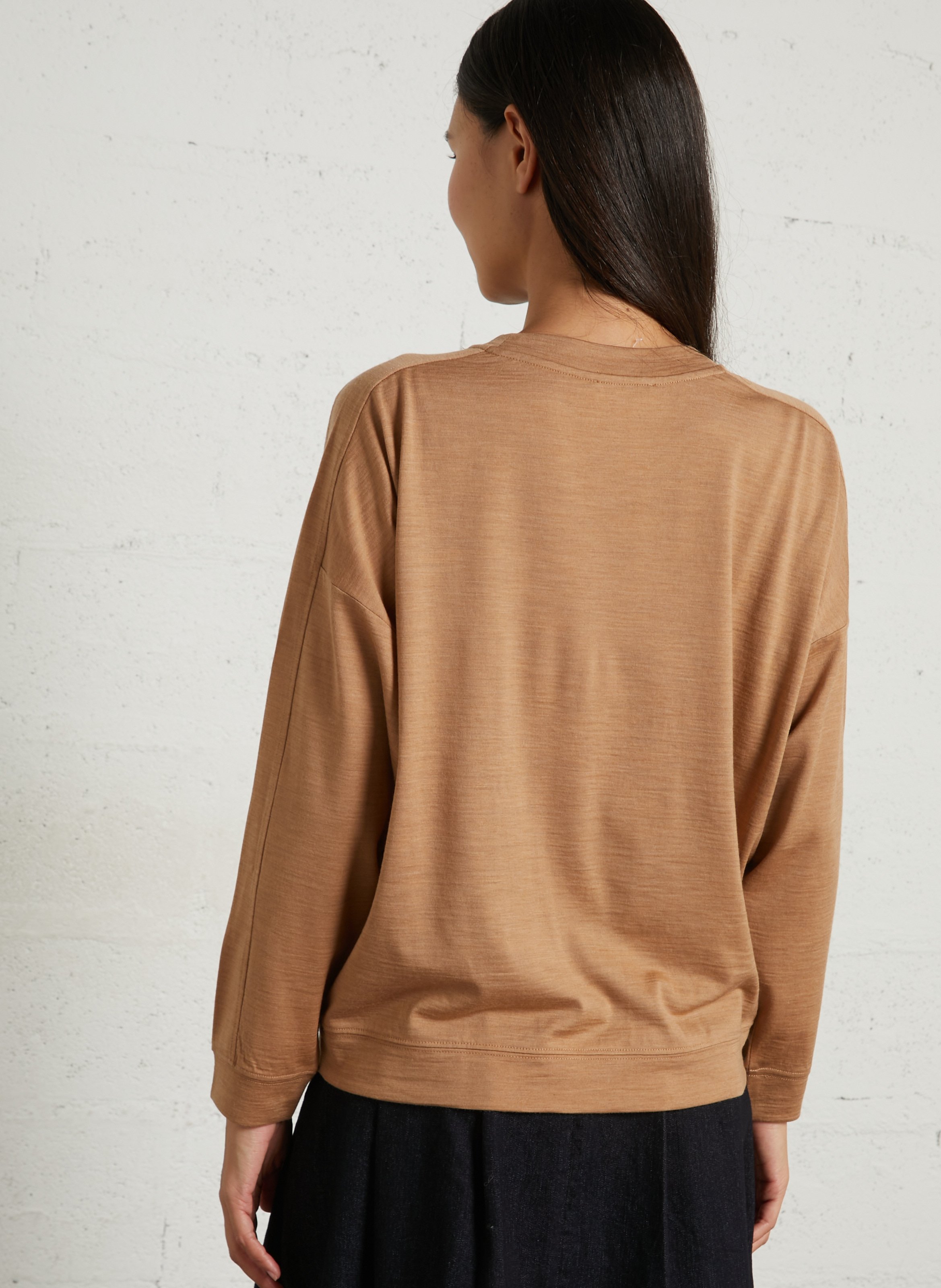 Tee-shirt ample en laine teophile MAISON 123 Beige