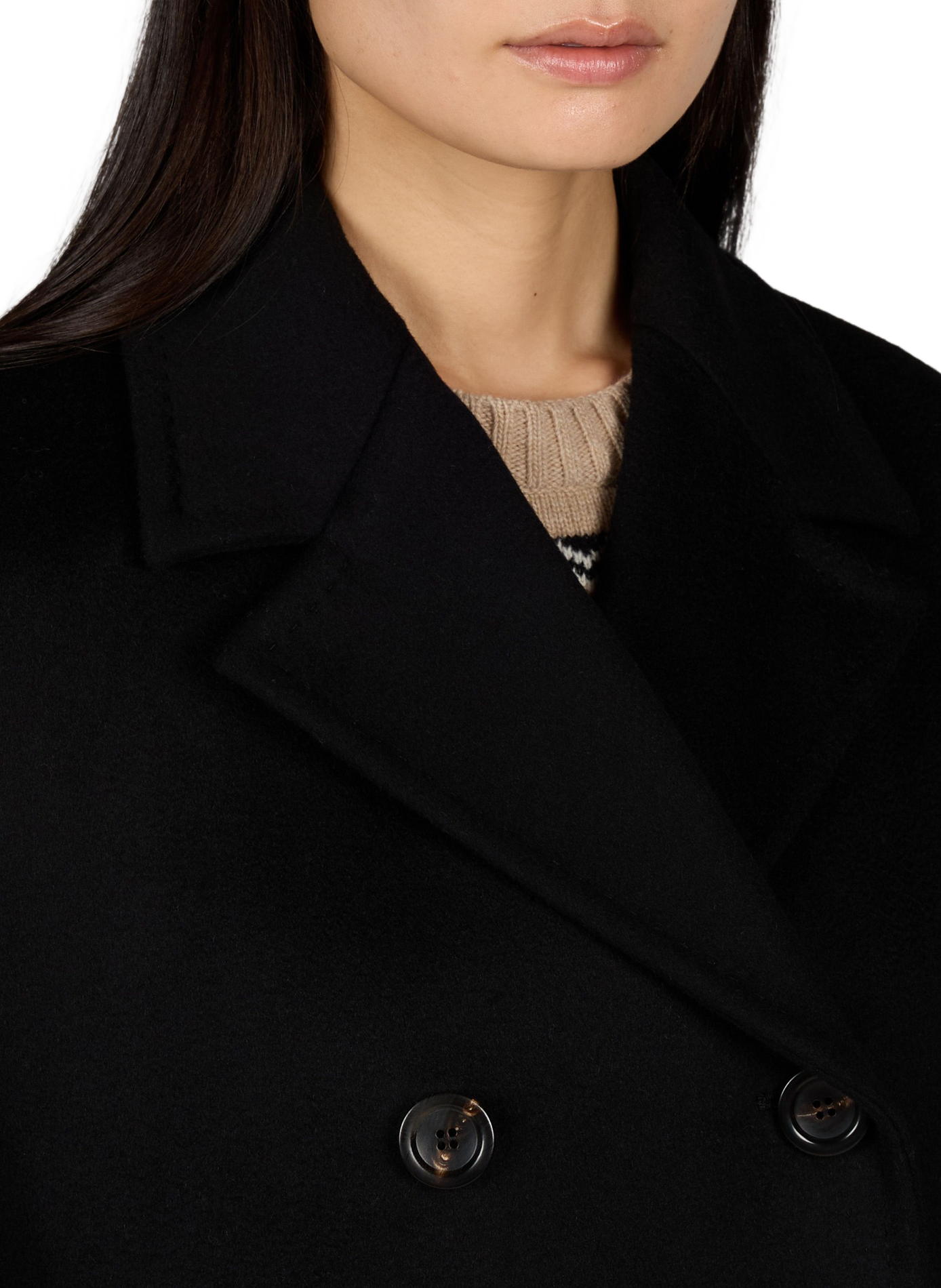 Straight buttoned wool jacket MAX MARA STUDIO Black