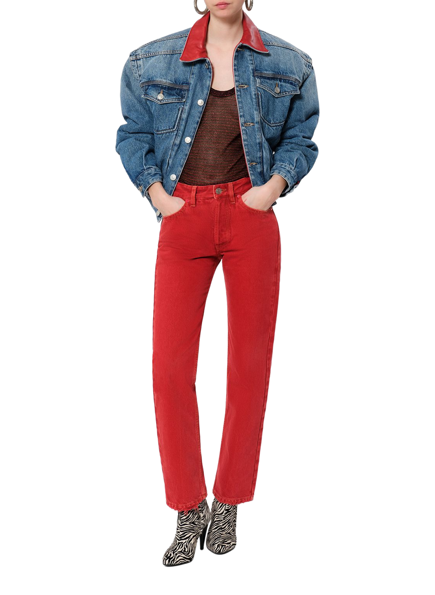 DAYA REGULAR cotton denim jeans ISABEL MARANT Red