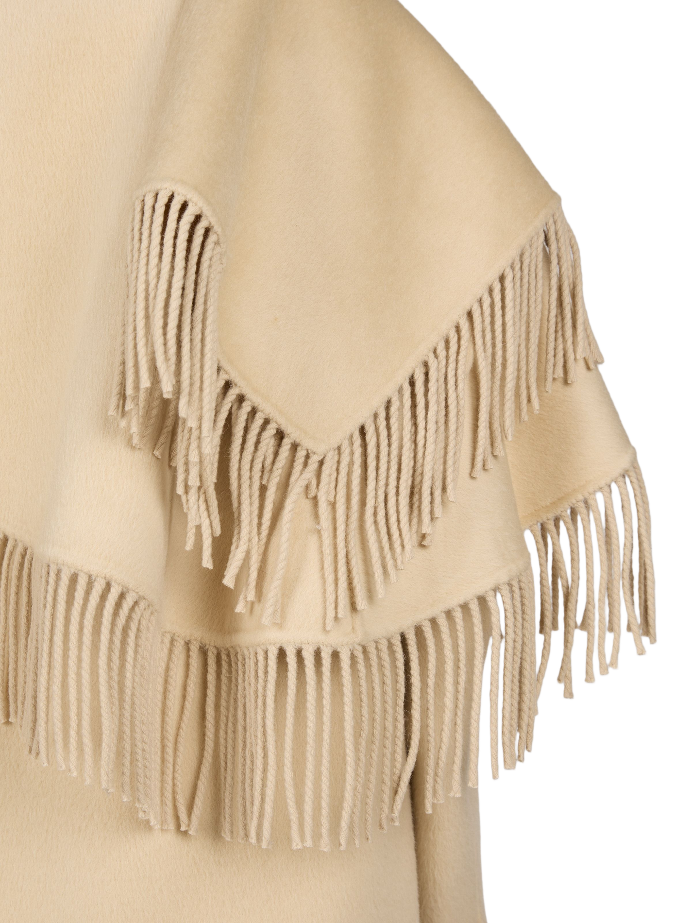 Double-faced wool and alpaca fringe coat ROHE FRAMES Beige