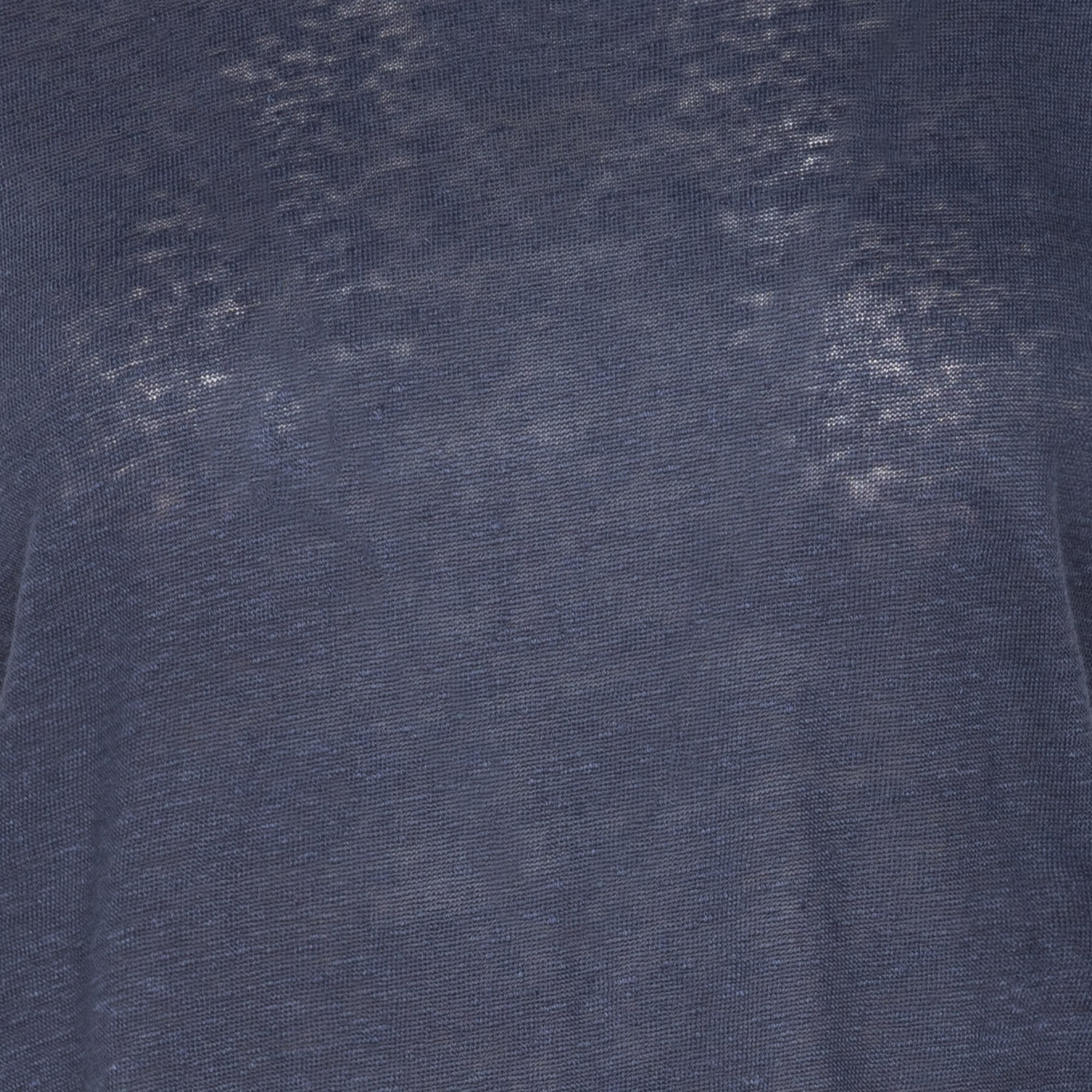 Recht T-shirt met V-hals van linnen LA FEE MARABOUTEE Blauw