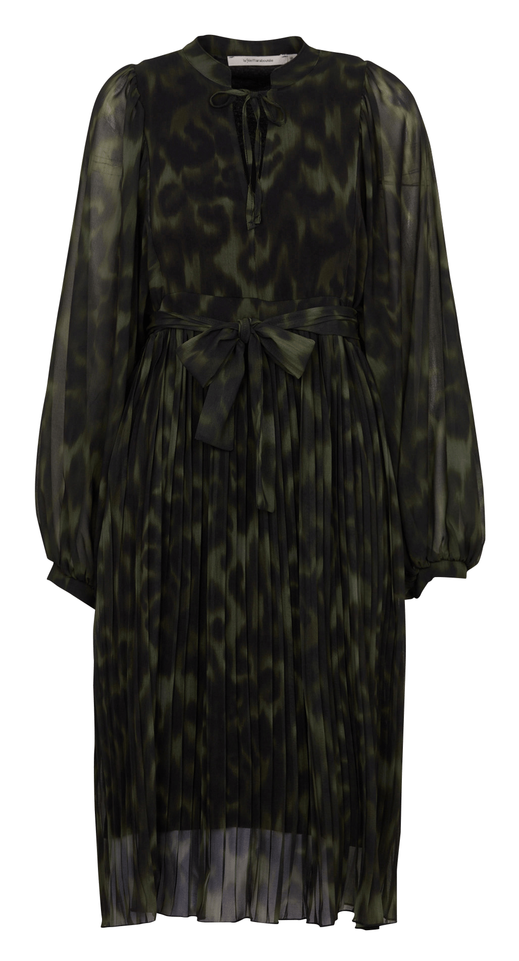 Midi-jurk met Tunesische kraag en print LA FEE MARABOUTEE Groen
