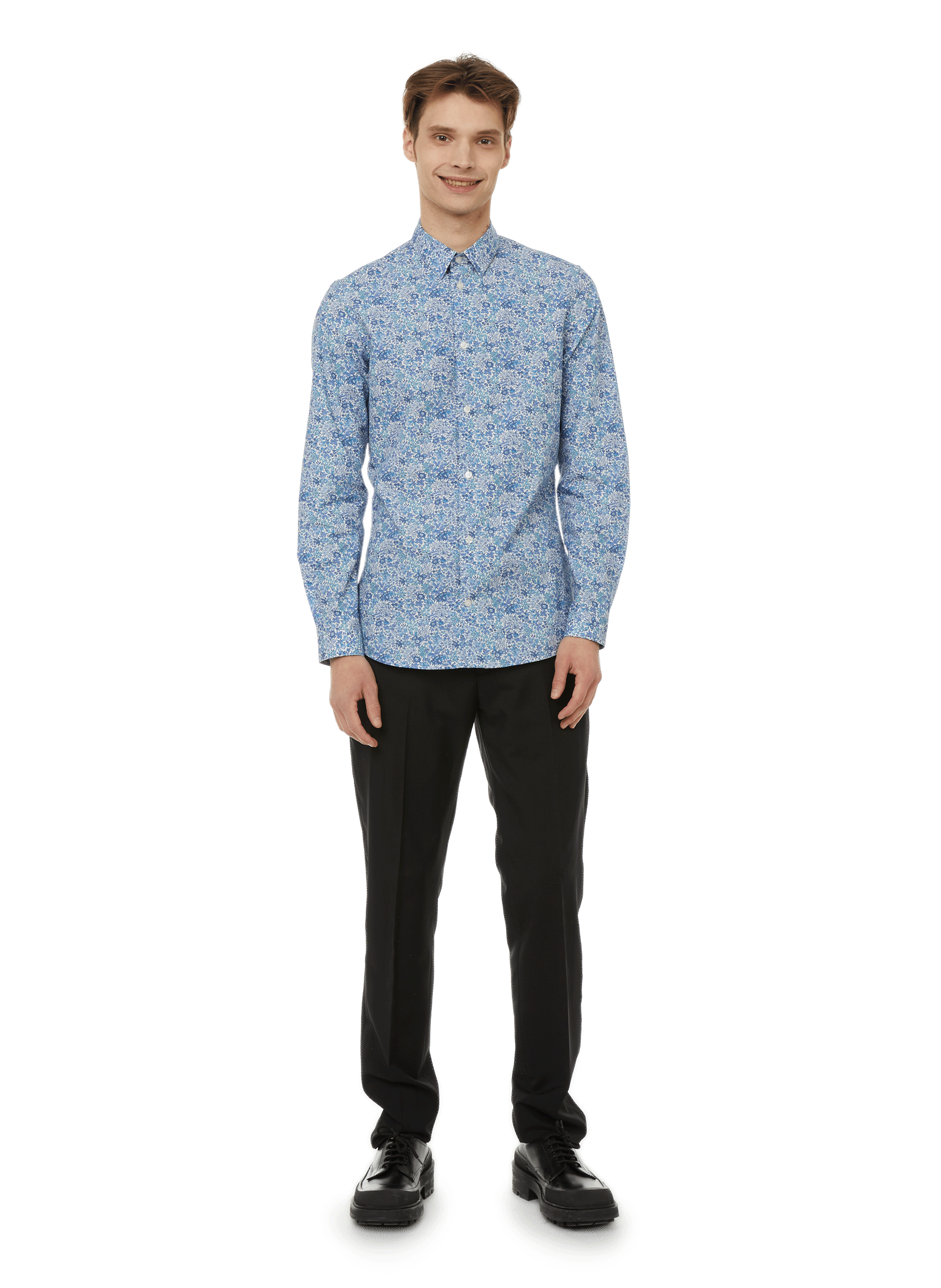 Chemise Blossom en popeline de coton AU PRINTEMPS PARIS Bleu