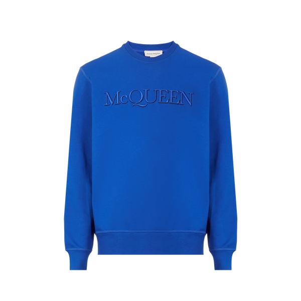 Shop Alexander Mcqueen Cotton Sweatshirt In Blue