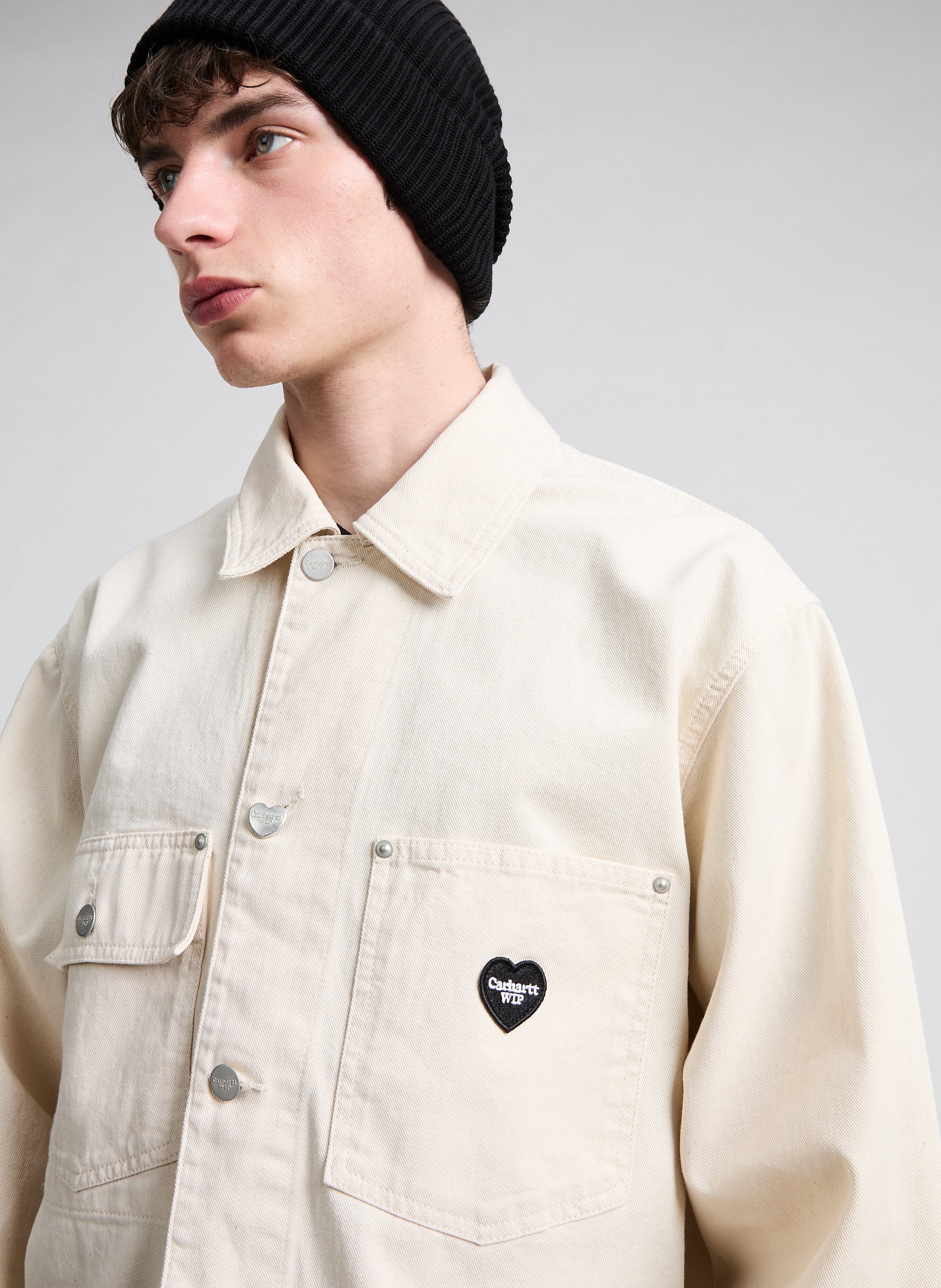 Printed cotton jacket Beige