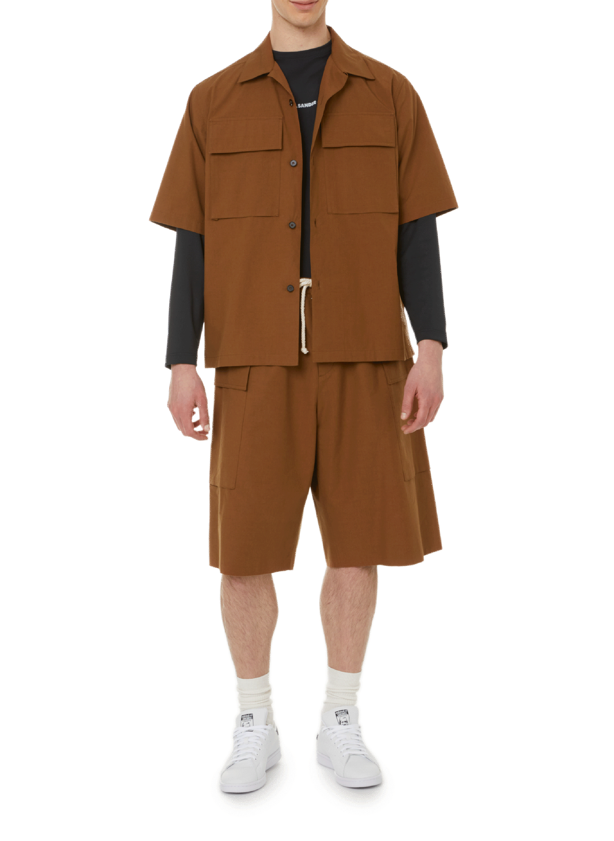 Loose-fitting cotton Bermuda shorts JIL SANDER Brown
