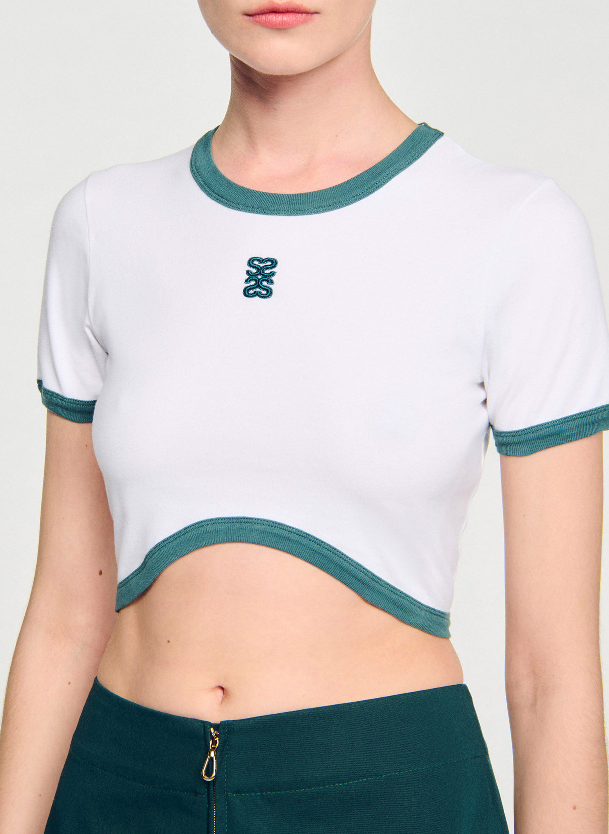 Tee-shirt col rond en coton Blanc