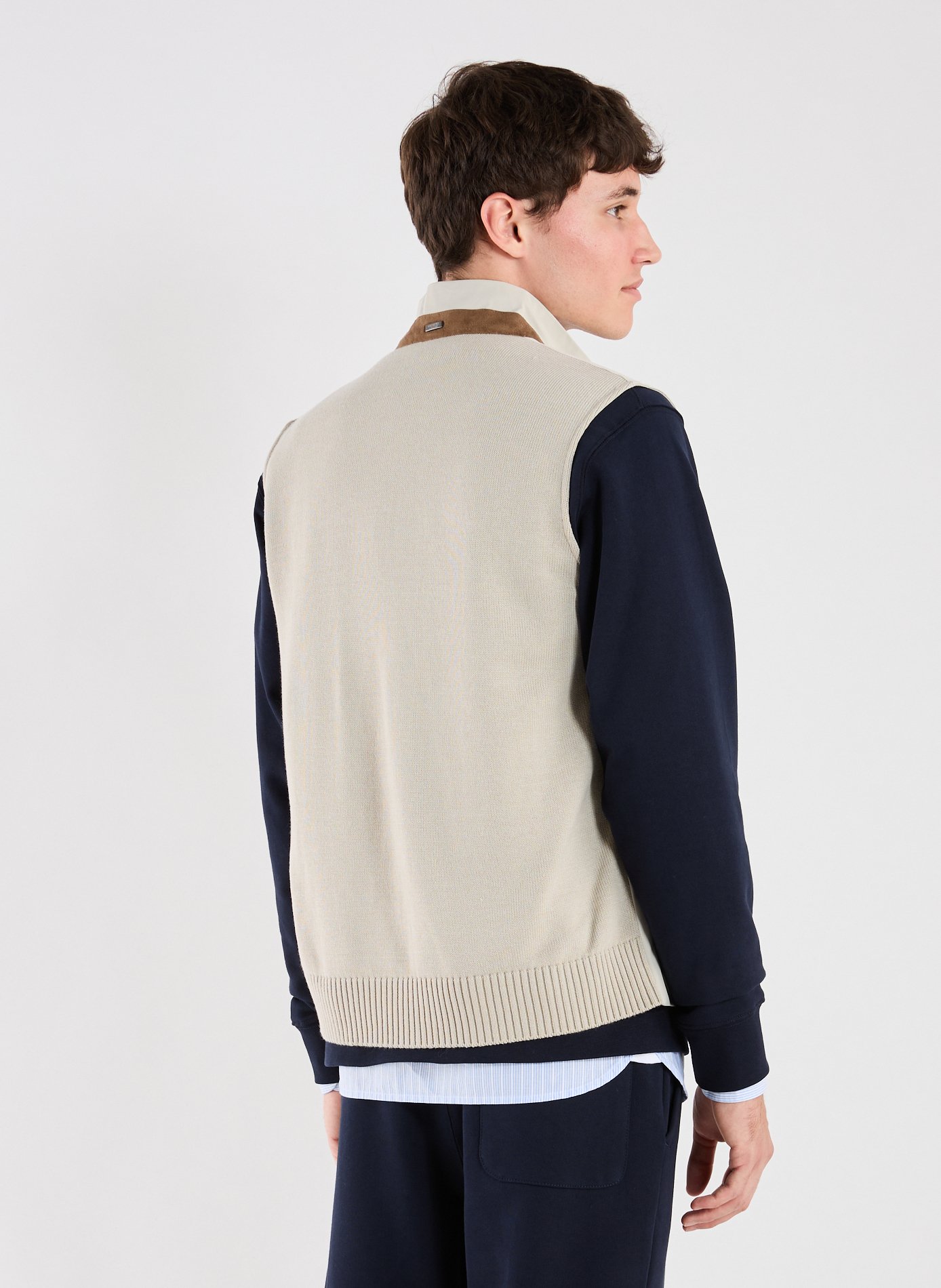 Veste sans manches bi-matière HACKETT Beige