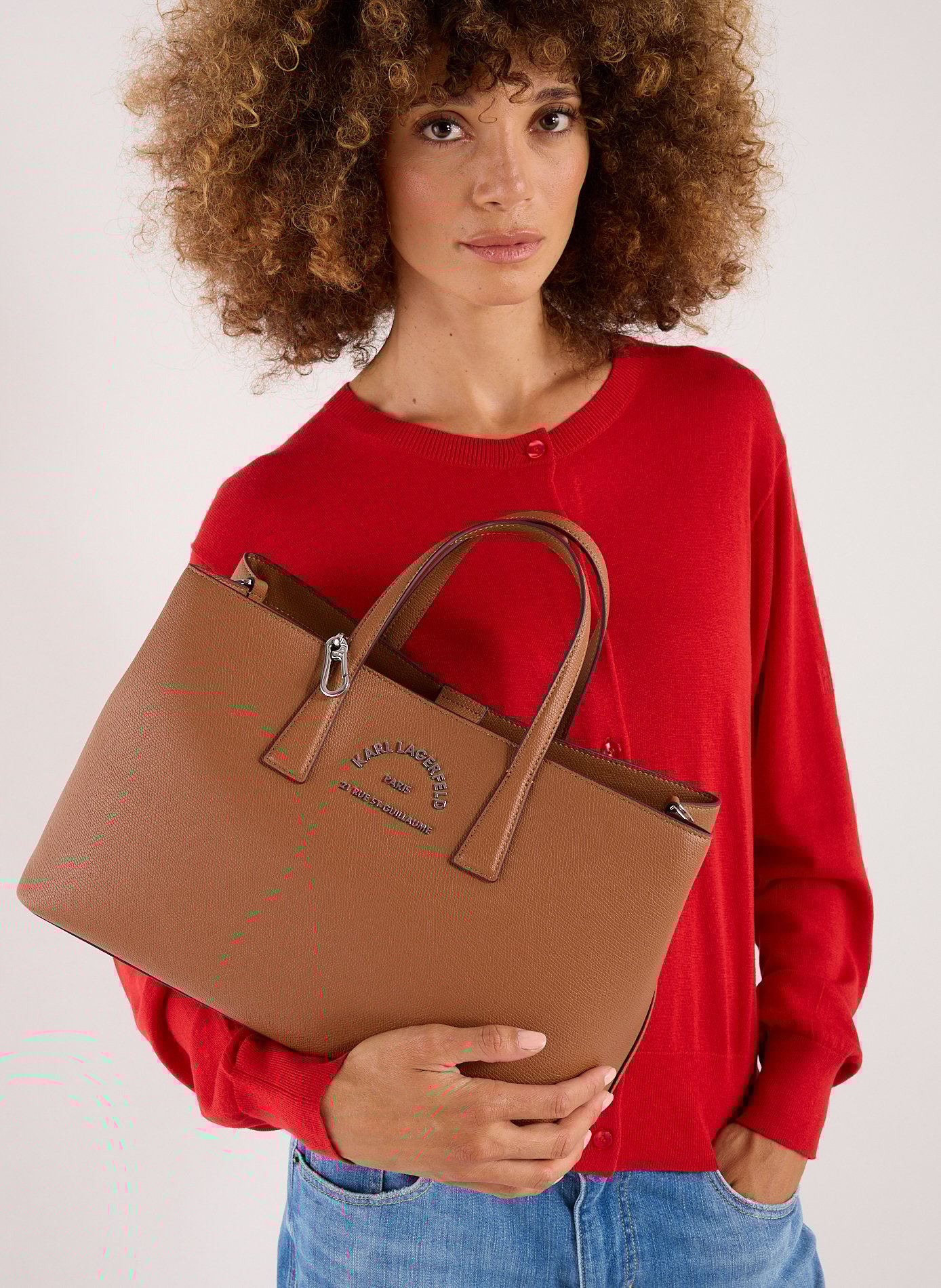 Metal tote bag KARL LAGERFELD Brown