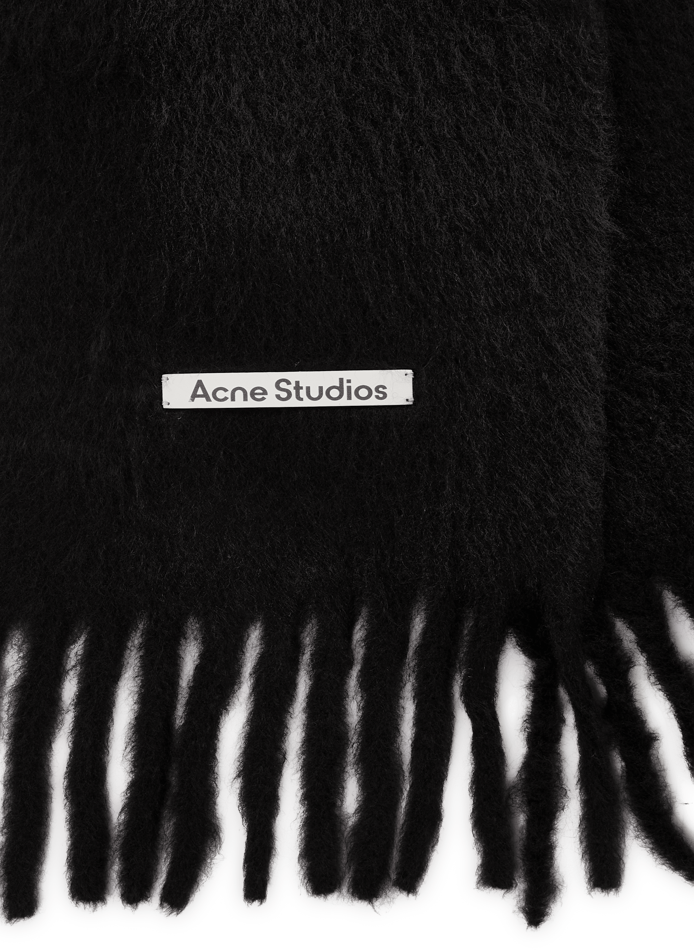 Echarpe à logo en mohair mélangé ACNE STUDIOS Noir